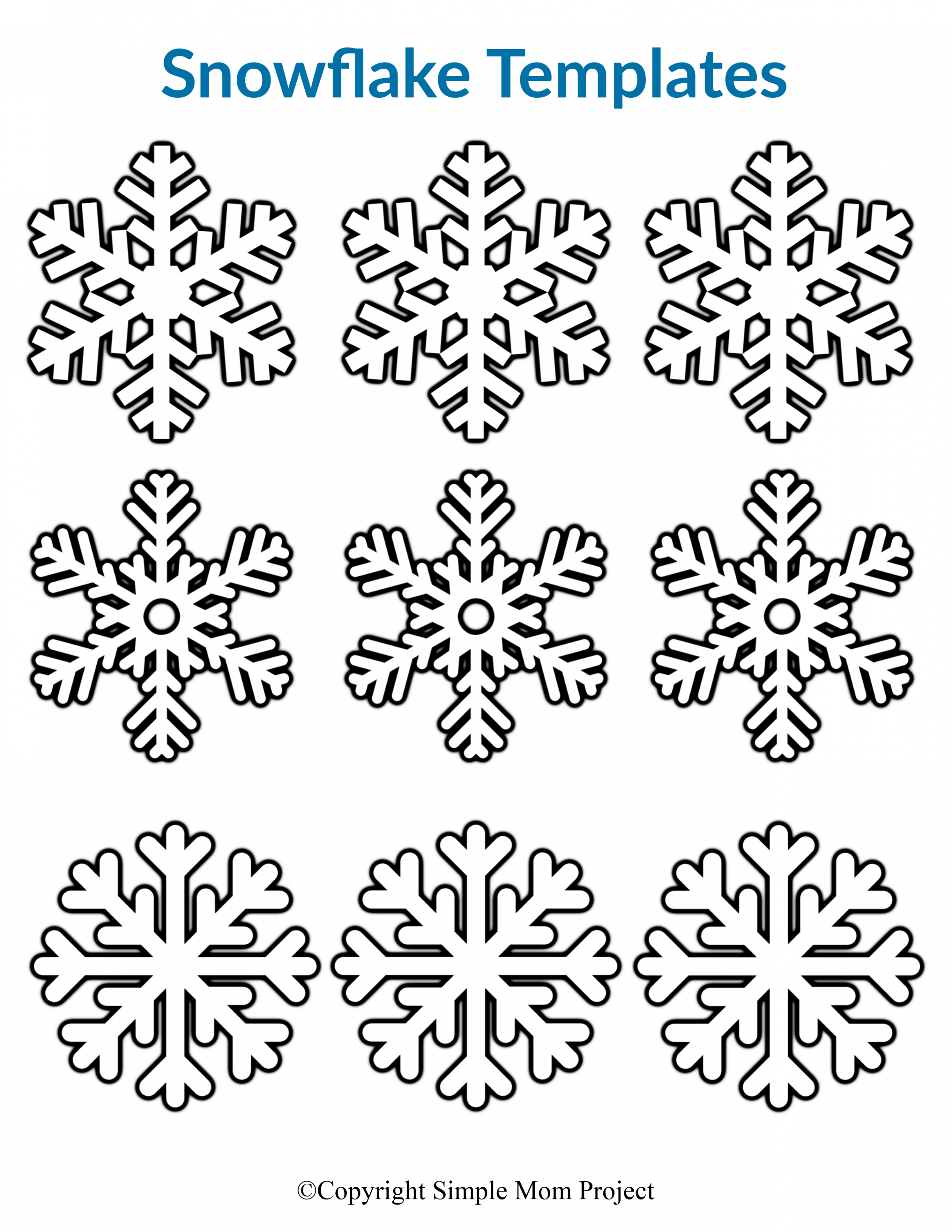 Free Printable Small Snowflake Templates  Snowflake template