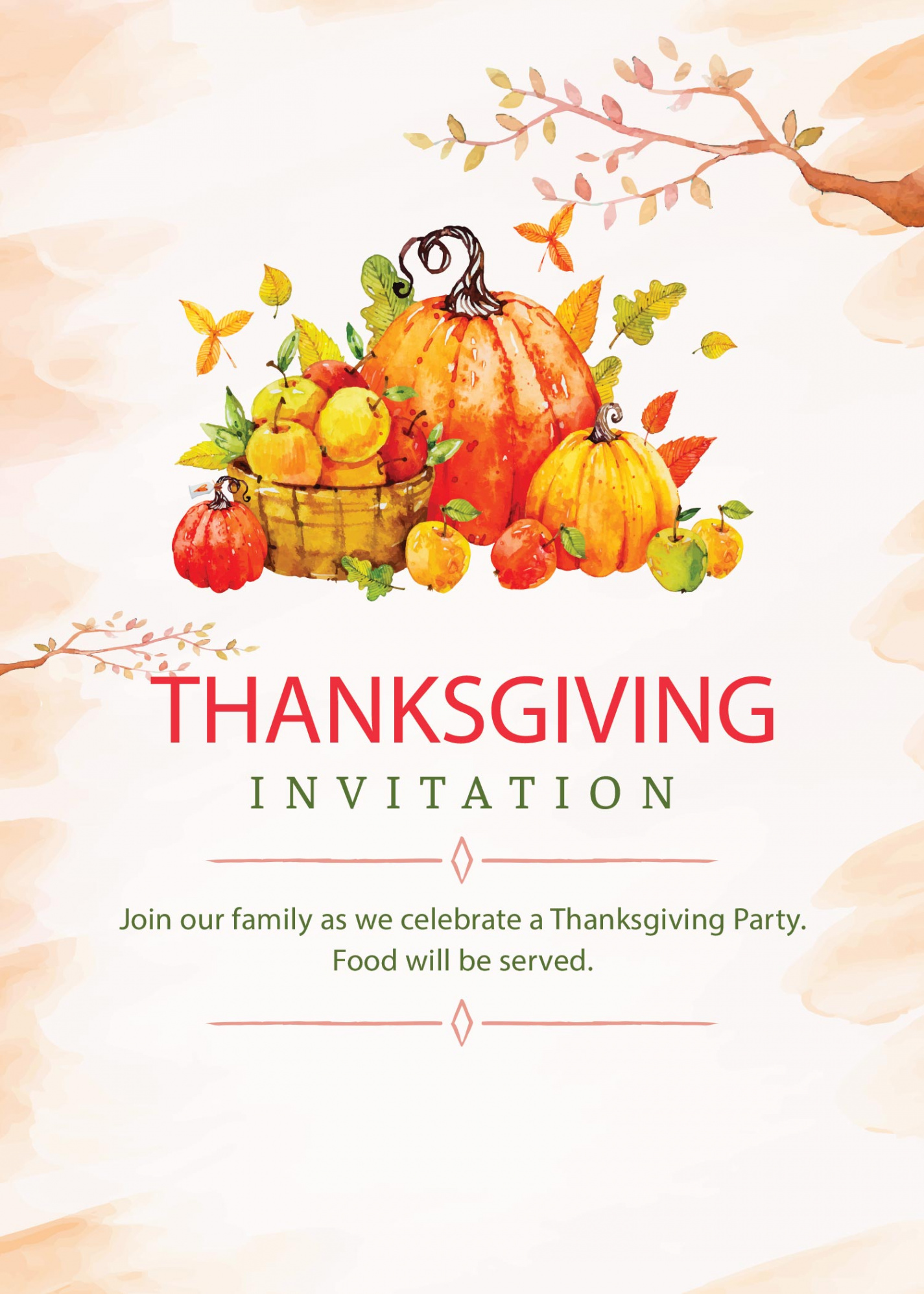 Free Printable Thanksgiving Invitations: Editable or Print As Is!