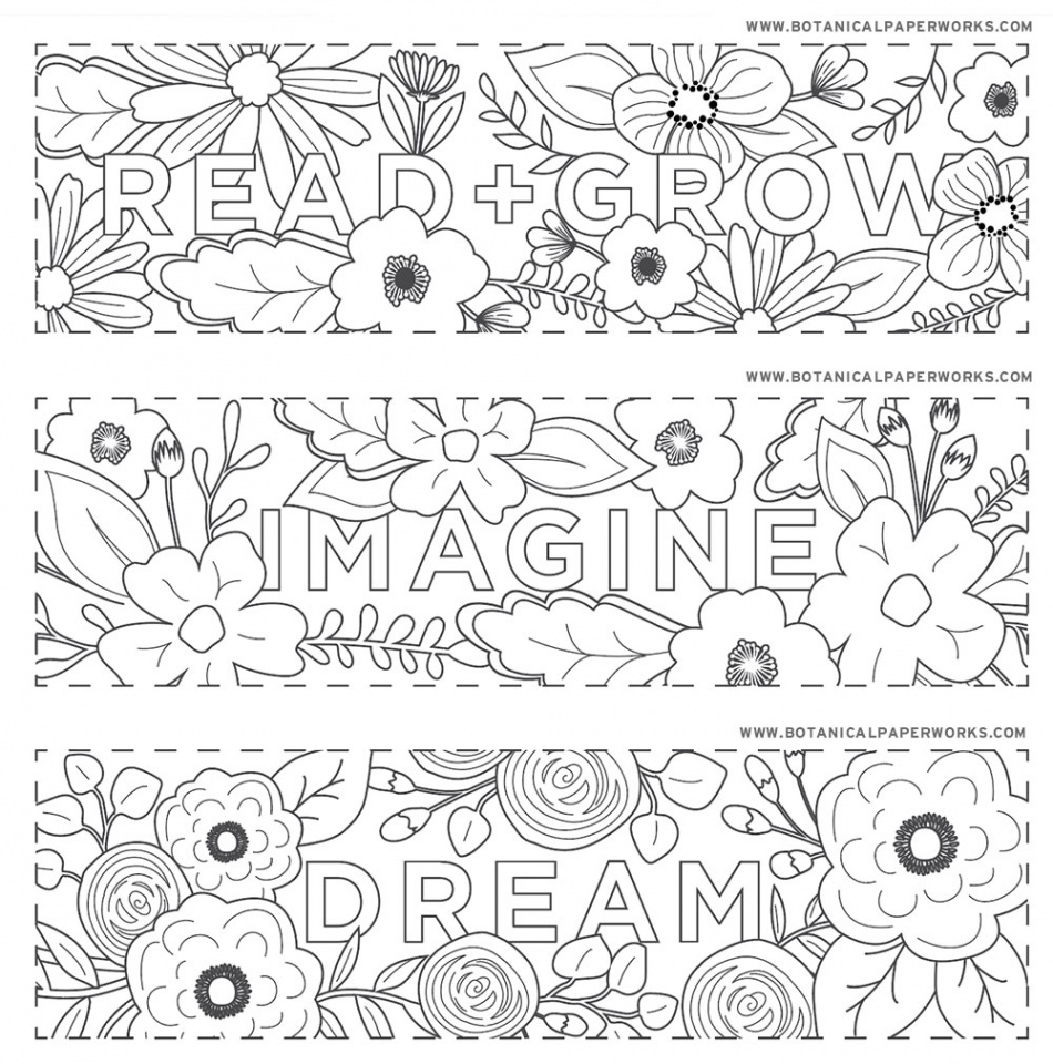 free printables} Read + Grow Coloring Bookmarks for Back-to-School