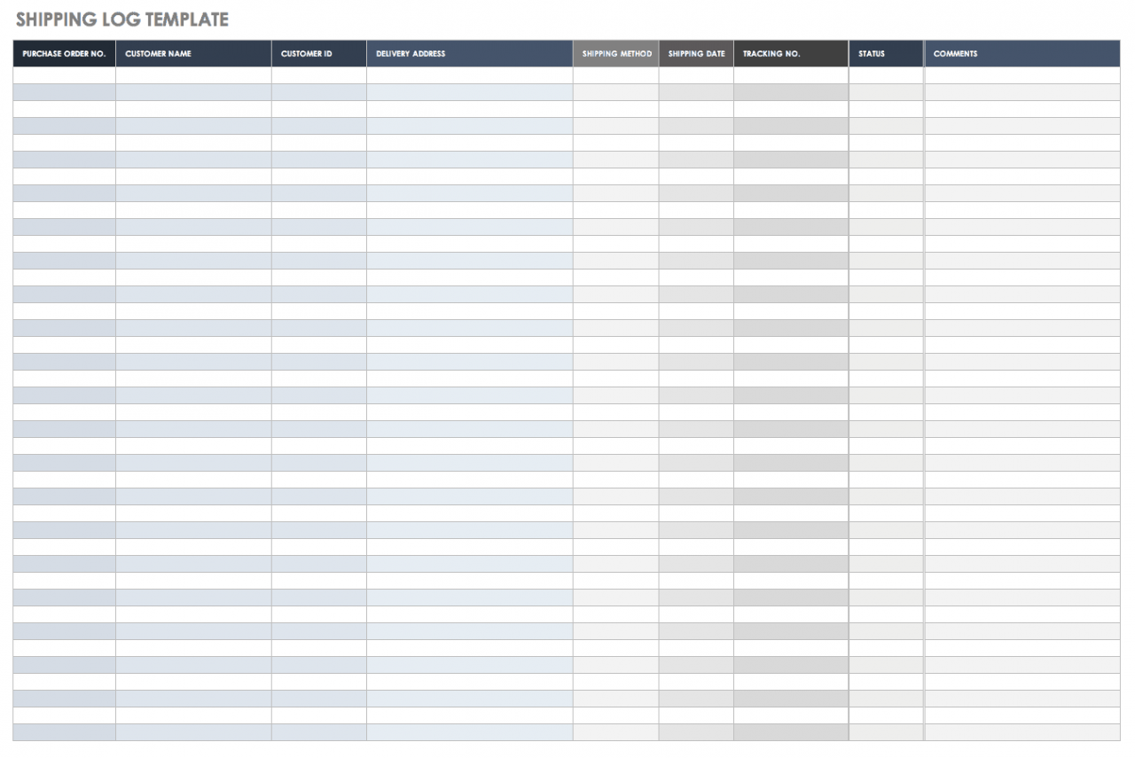 Free Shipping and Packing Templates  Smartsheet