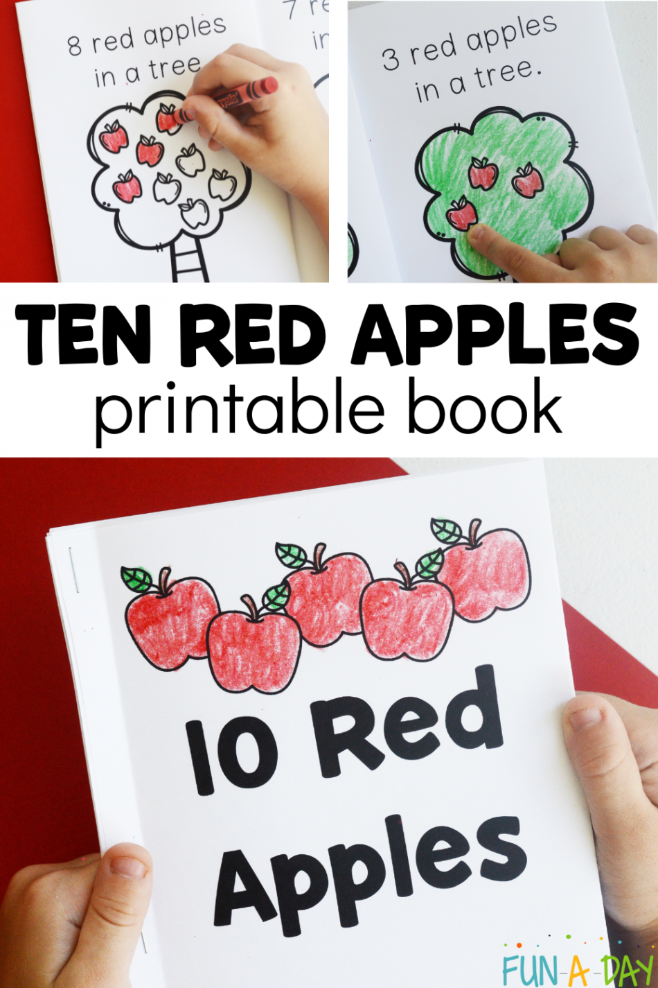 Free Ten Red Apples Printable Book - Fun-A-Day!