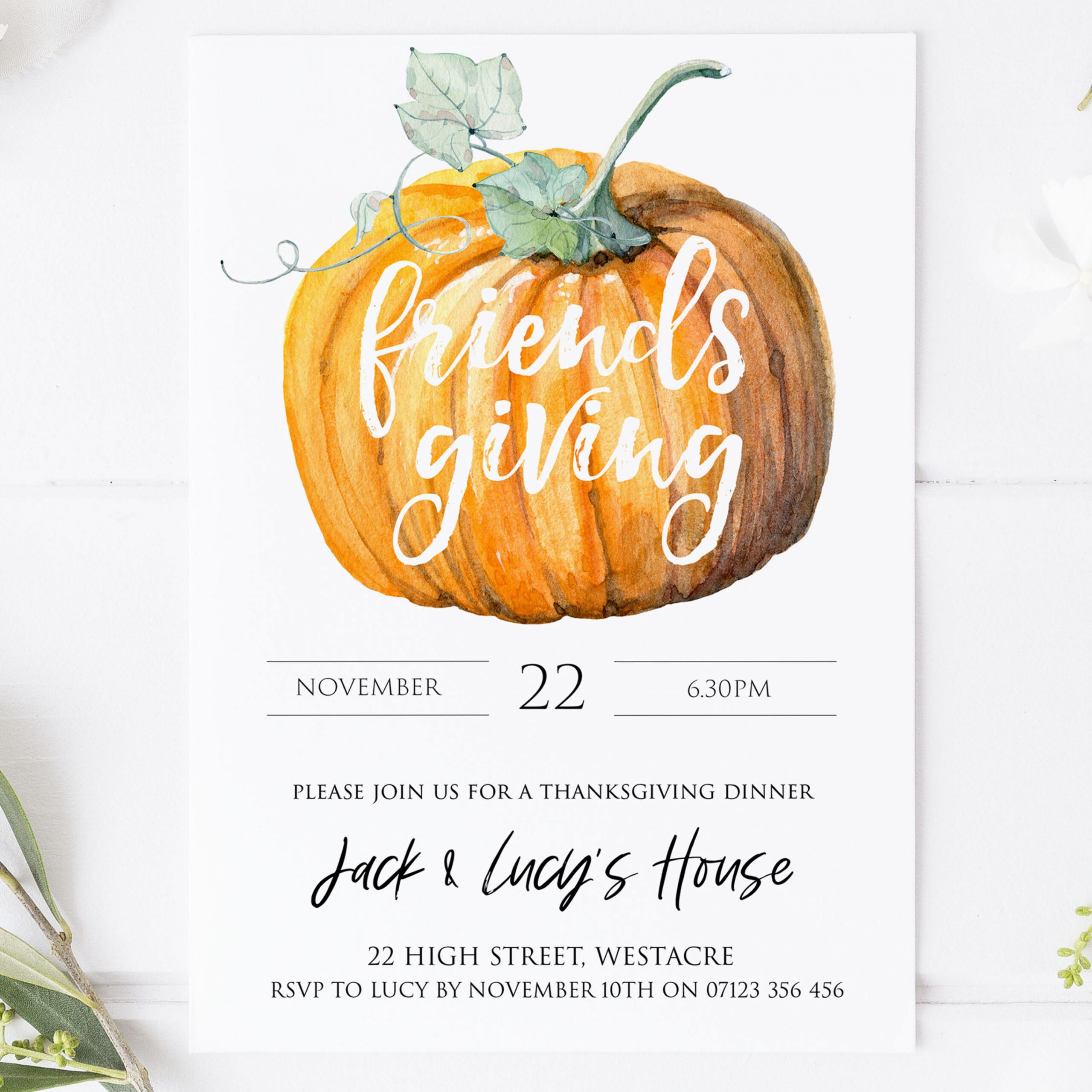 Friendsgiving Thanksgiving Invitation  Oh Happy Printables