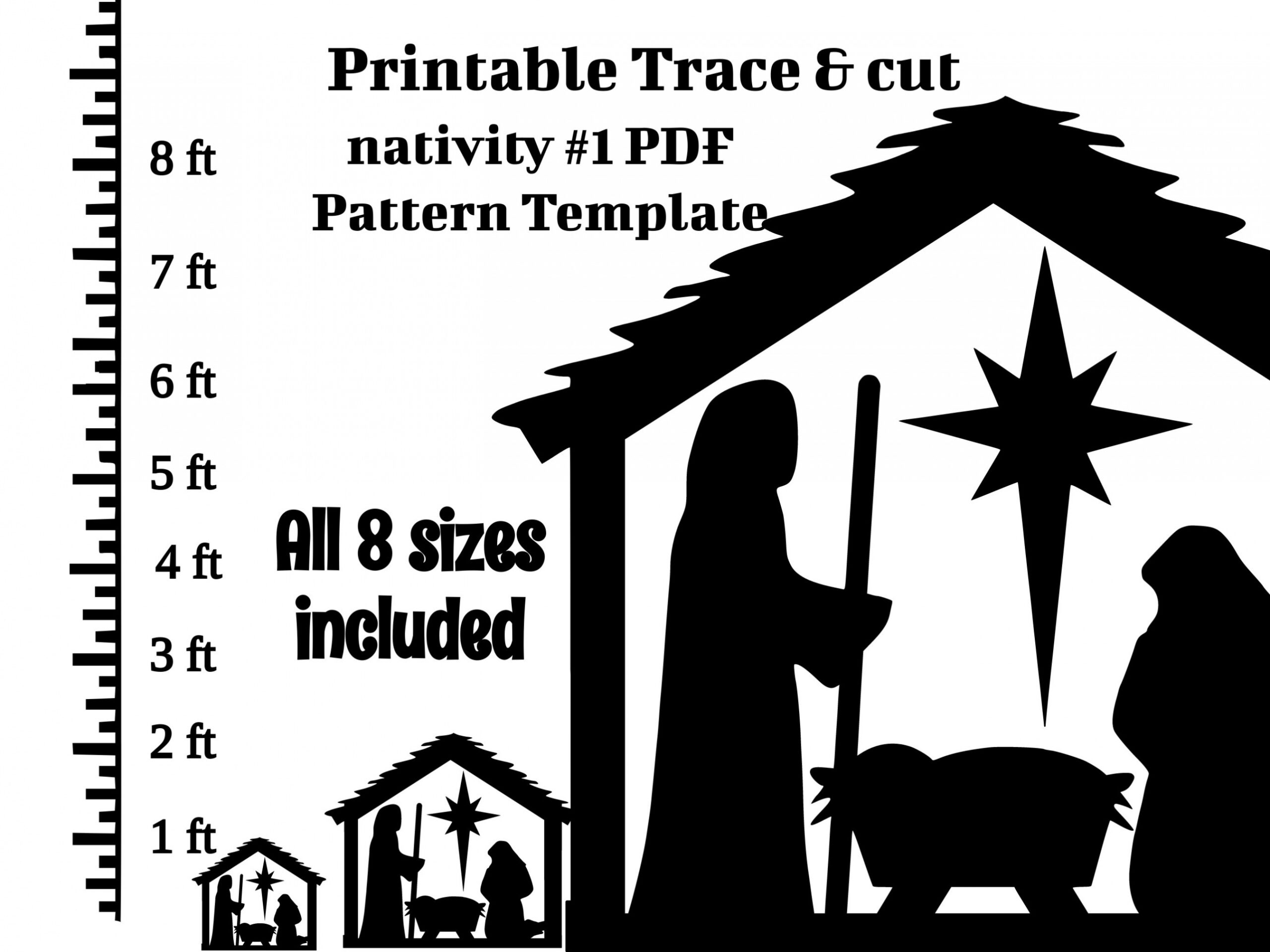 ft ft ft ft ft ft Nativity Scene PDF Template ,printable