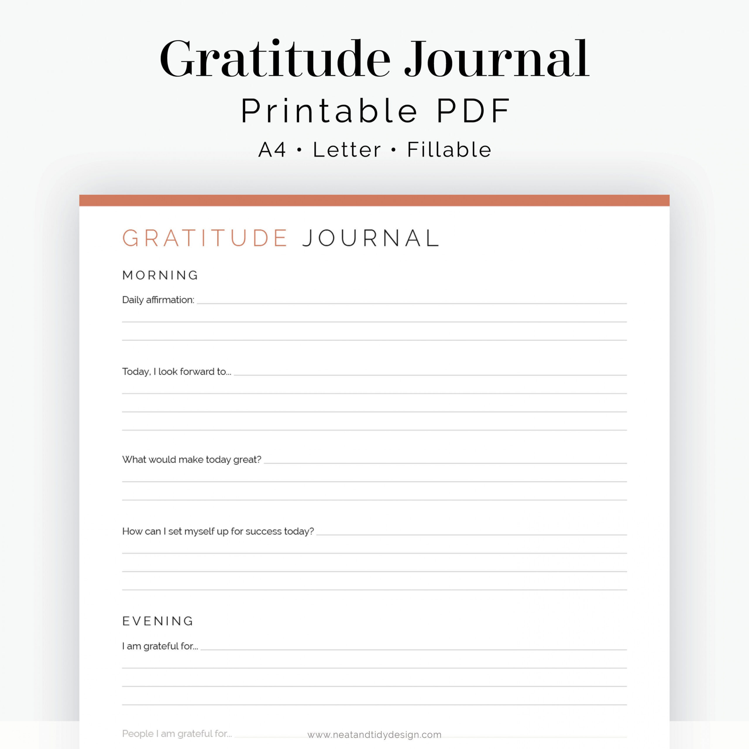 Gratitude Journal  Layouts Fillable Printable PDF - Etsy