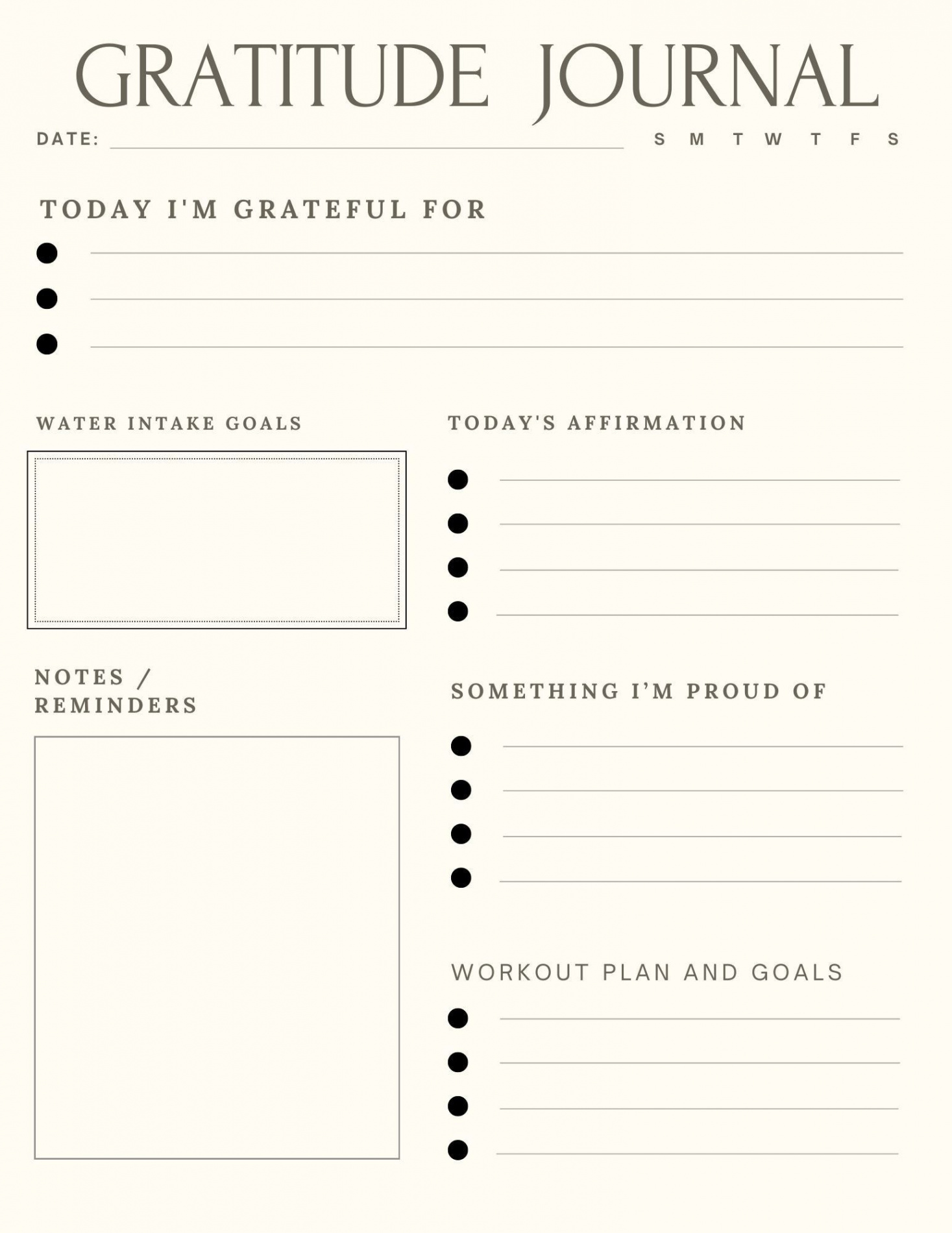 Gratitude Journal PDF Gratitude Printable Journal Page - Etsy