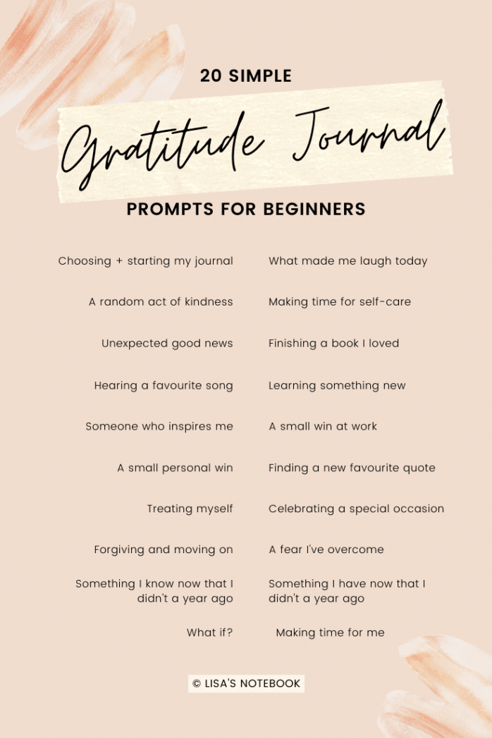 Gratitude Journal Prompts for Beginners *  Lisa