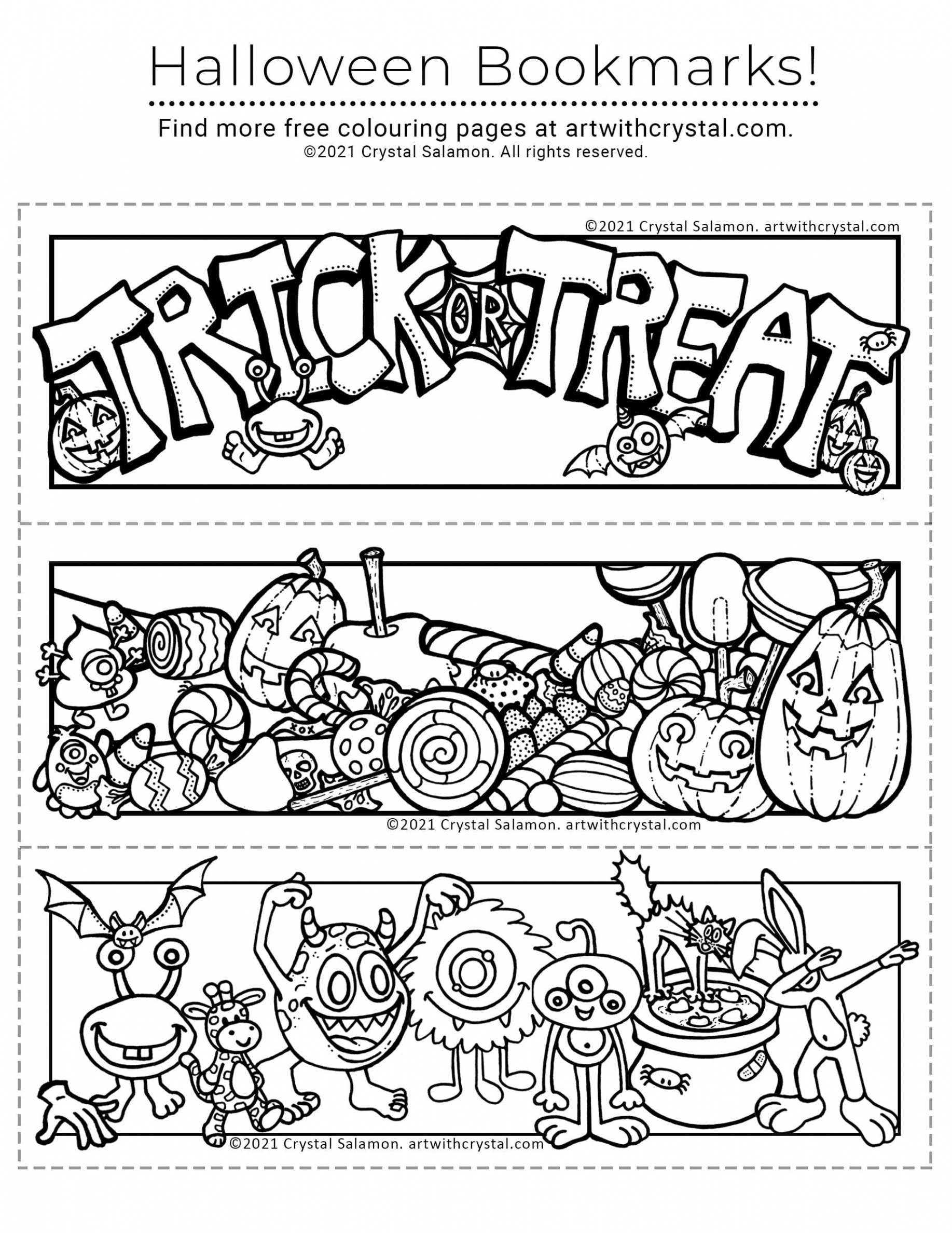 Halloween Bookmarks - FREE Printable - Art With Crystal