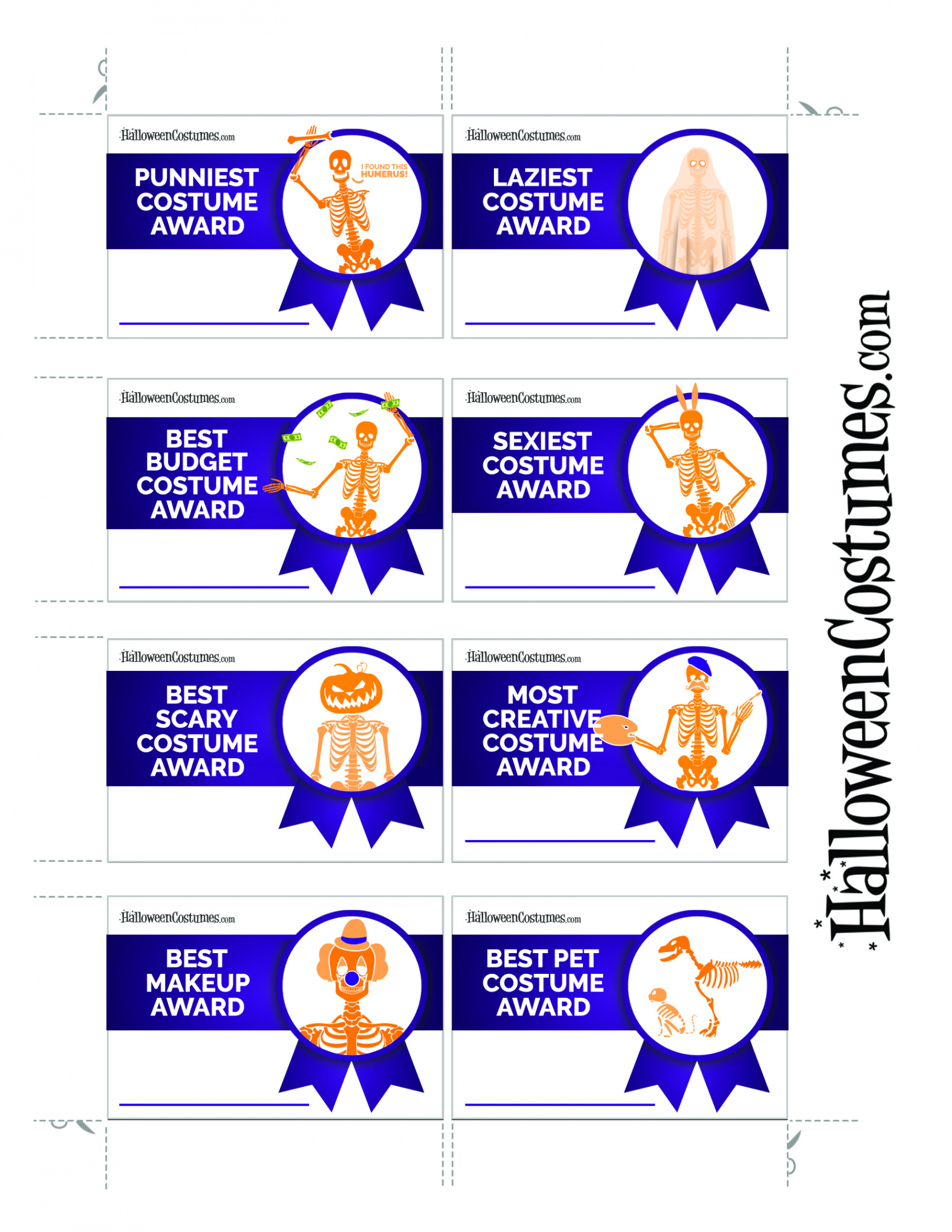 Halloween Costume Awards [Printables] - HalloweenCostumes