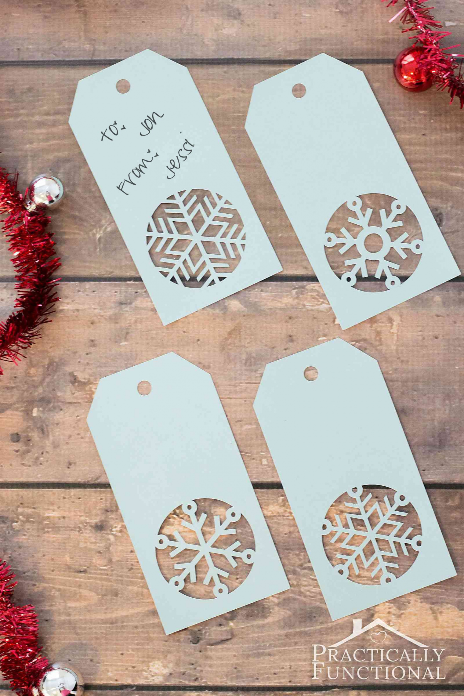 Handmade Snowflake Christmas Gift Tags + Free Template  Christmas