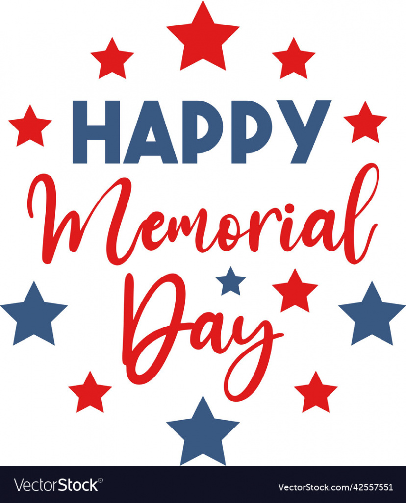 Happy memorial day printable Royalty Free Vector Image