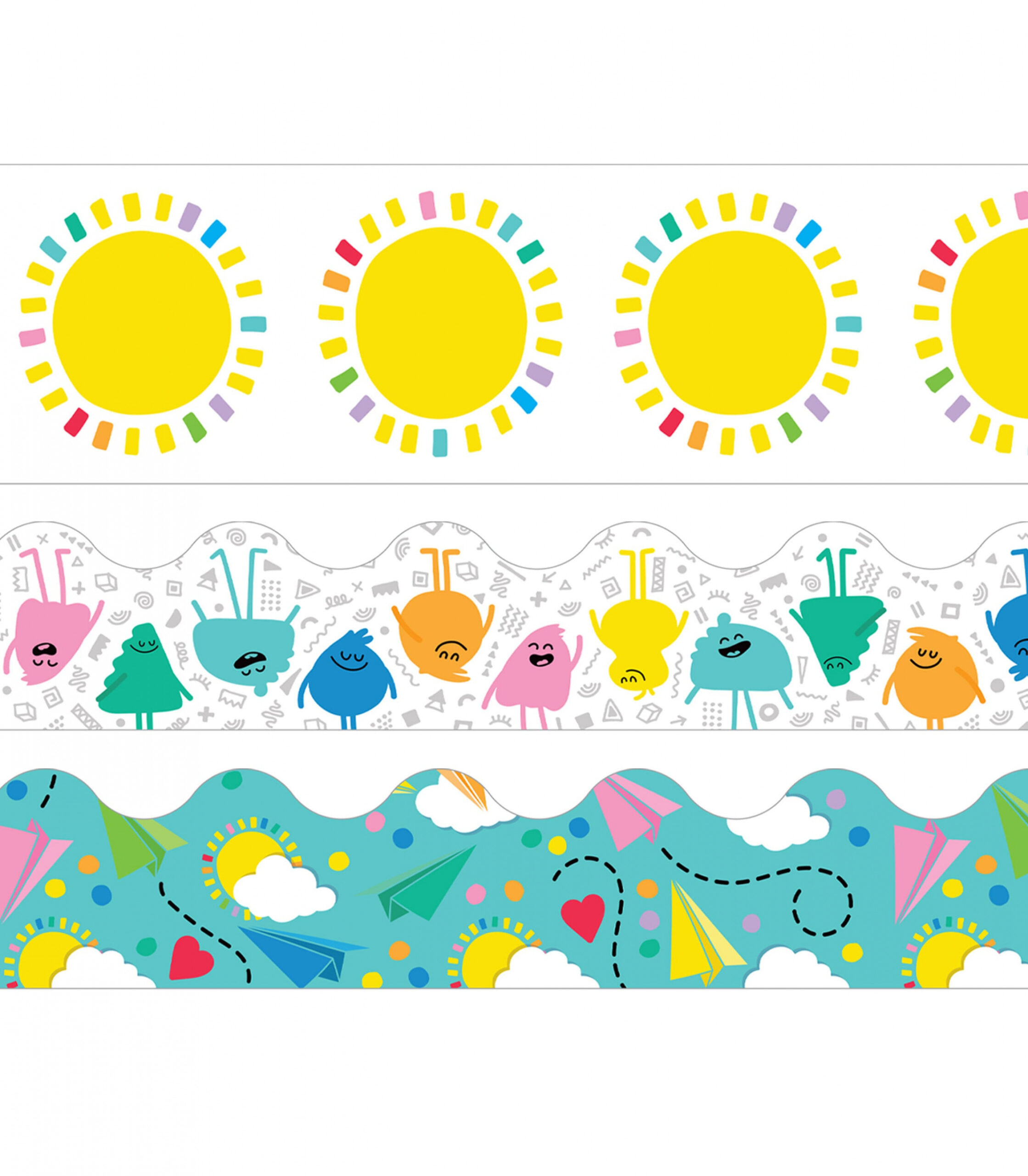 Happy Place Printable Borders Set Bright & Colorful Paper - Etsy