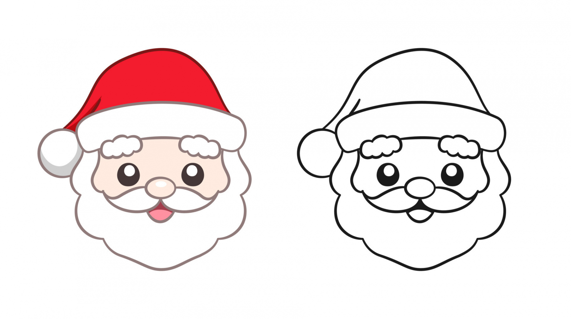 Happy Santa Claus head cartoon illustration