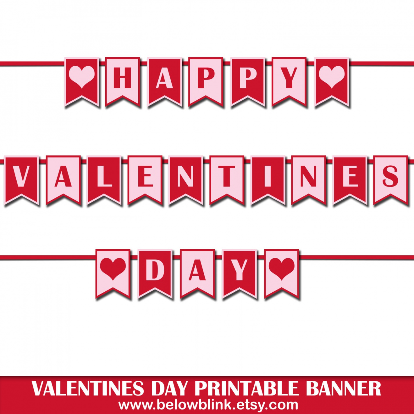 Happy Valentines Day Banner Printable Photo Prop Banner - Etsy