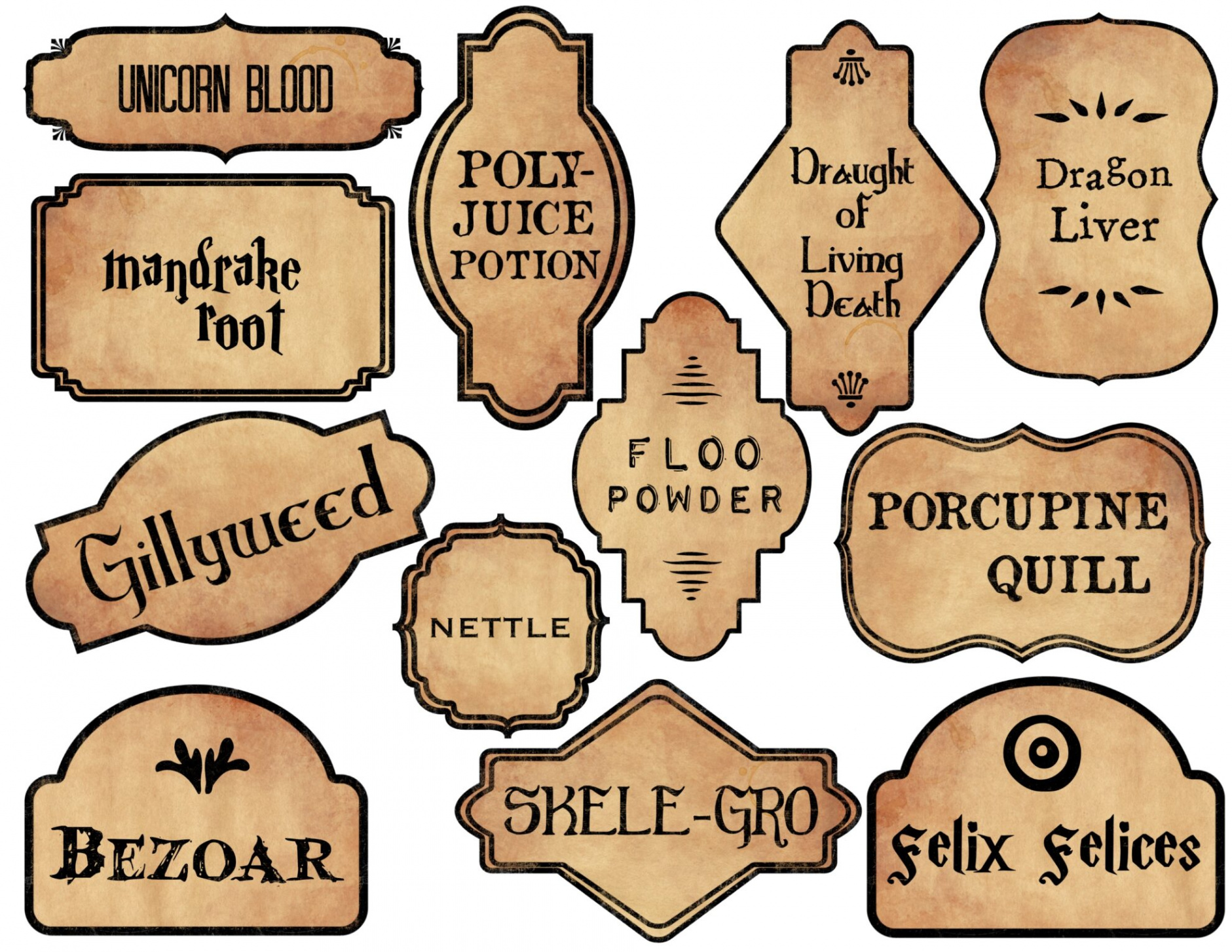 Harry Potter Potion Labels Printable - Paper Trail Design