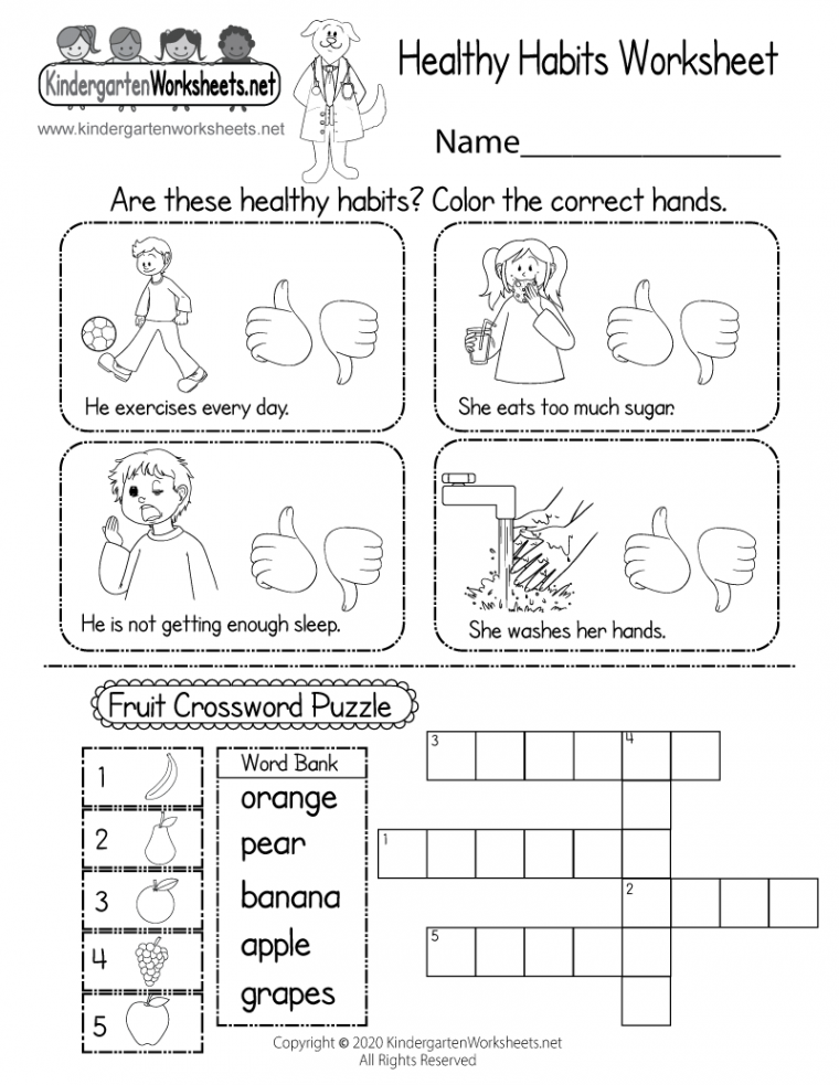 Healthy Habits Worksheet - Free Printable, Digital, & PDF