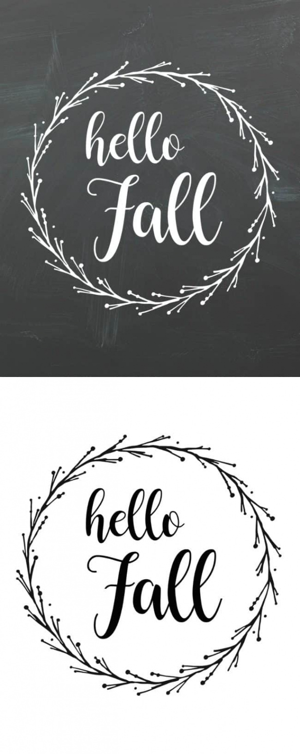 Hello Fall Printable (Chalkboard or Black & White) - Creations by Kara