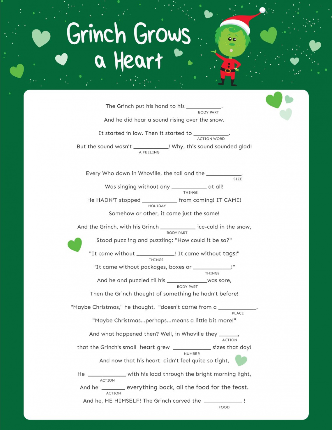 Hilarious Christmas Mad Libs Free Printable - Play Party Plan