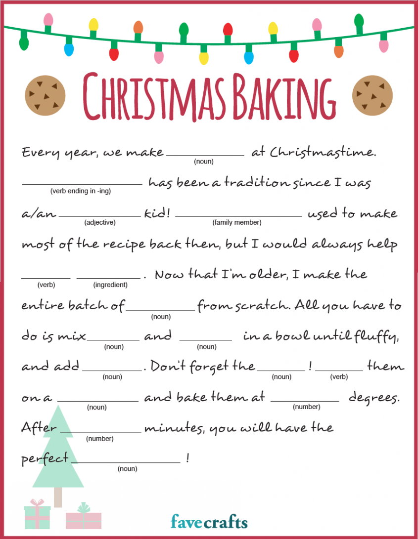 Holiday Baking Christmas Mad Libs Printable  FaveCrafts