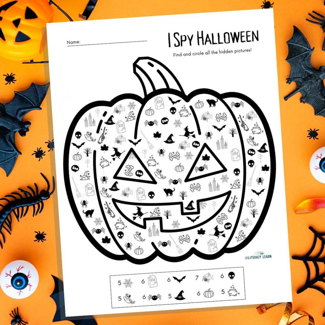 I Spy Halloween Activity Sheet - Free Printable! - Literacy Learn