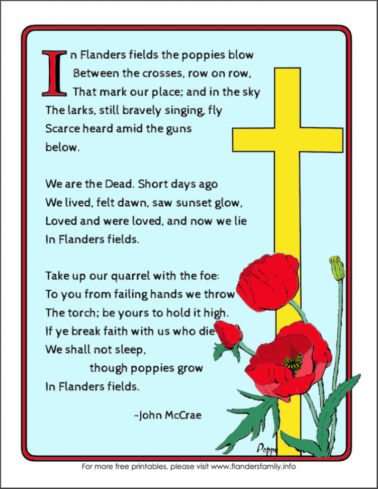 In Flanders Fields (Free Printable Poem) - Flanders Family Home Life