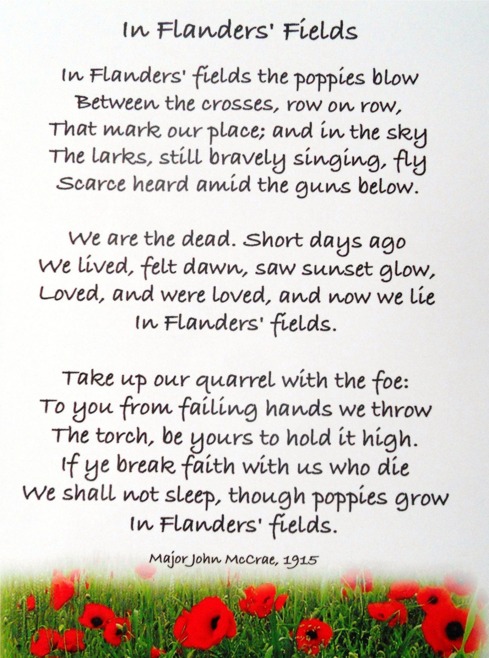 In Flanders Fields poem  Flanders fields poem, Flanders field