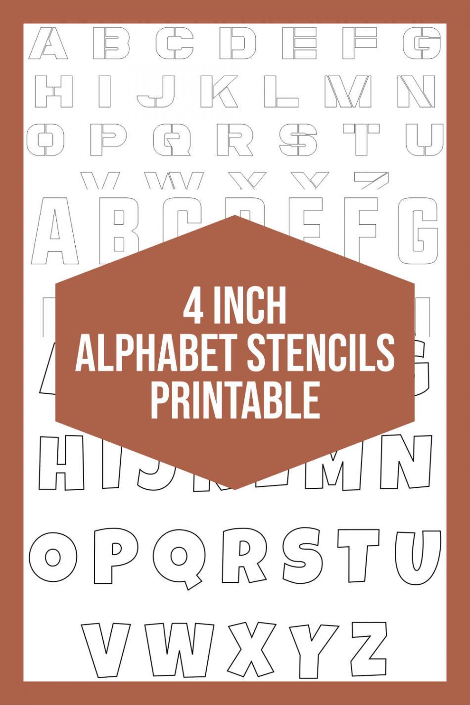 Inch Alphabet Stencils Printable  Letter stencils to print