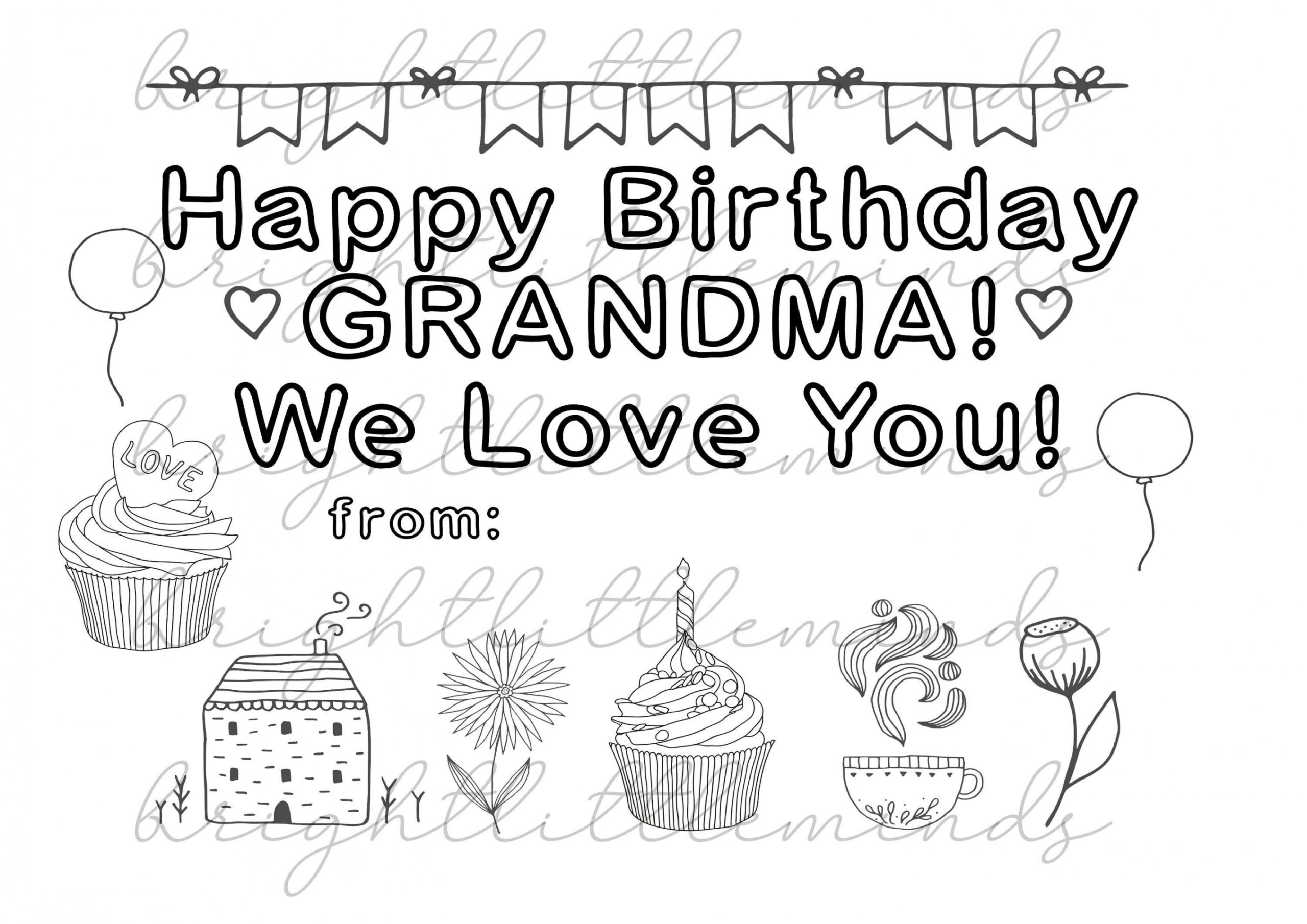 Instant Download Printable Happy Birthday Grandma DIY - Etsy Australia