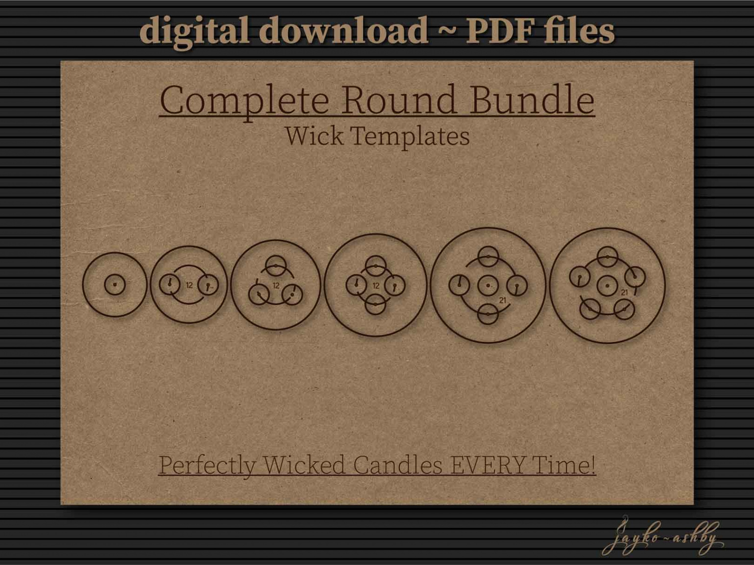 Jayko-Ashby Round Wick Centering Template Bundle