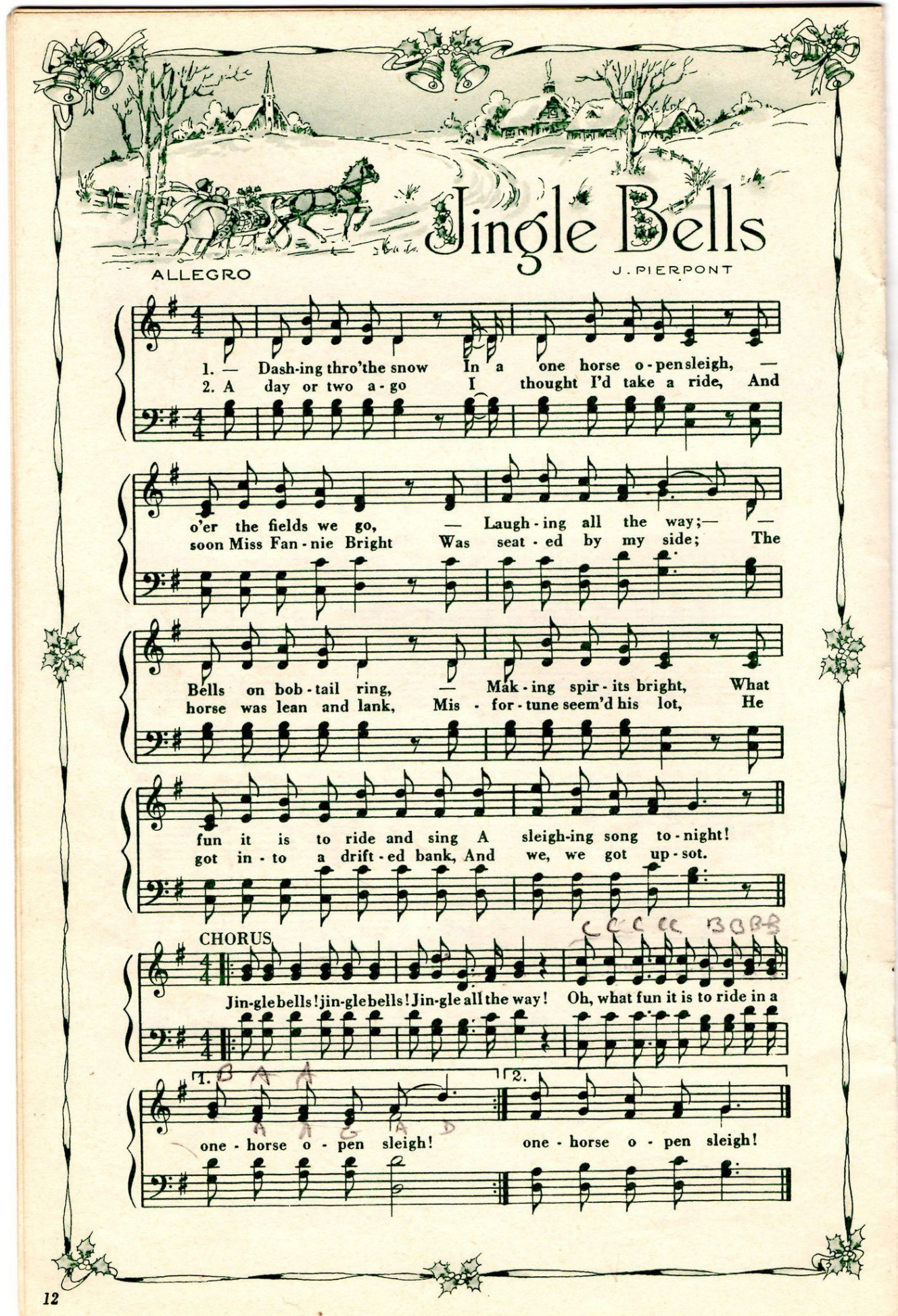 Jingle Bells - Christmas Sheet Music  Christmas sheet music