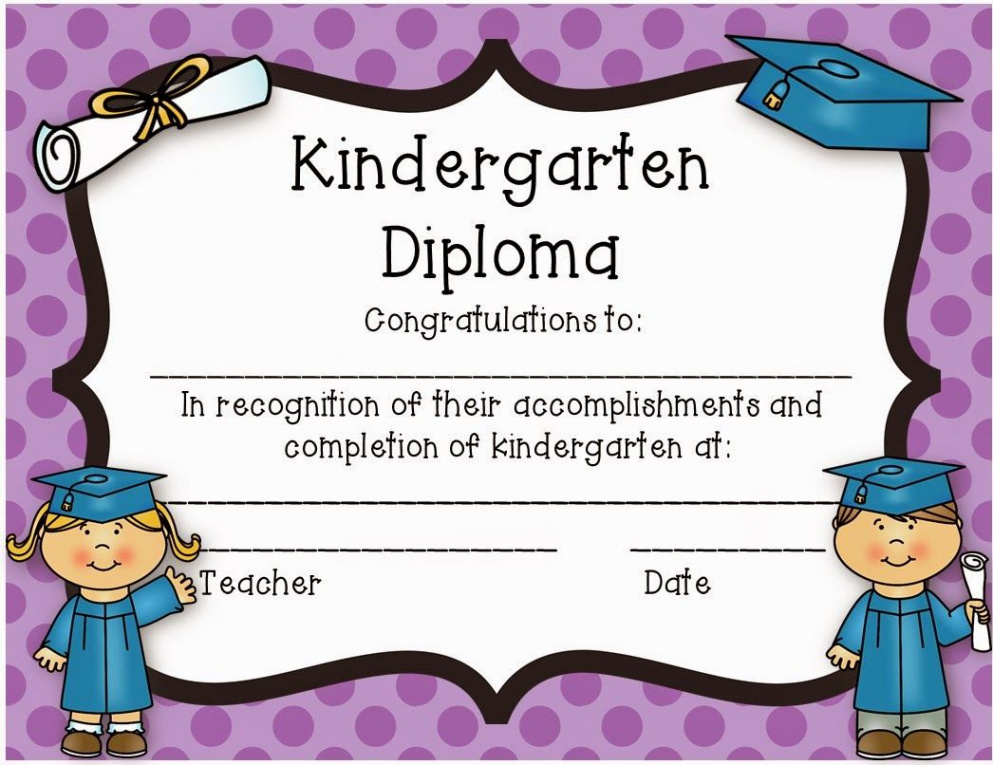 Kindergarten Diploma - Freebie! - Mrs