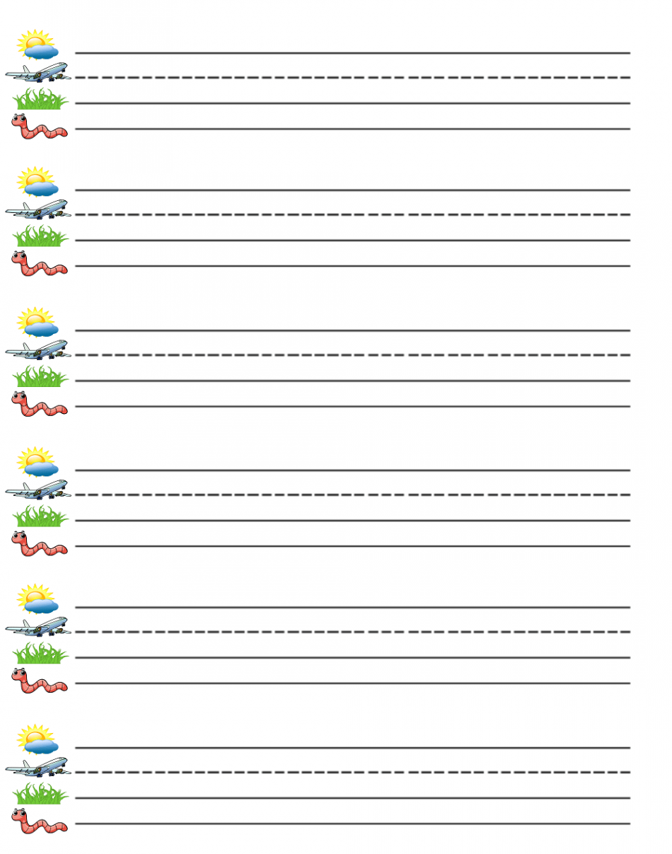 Kindergarten Lined Paper Free Printable {Sky Line, Plane Line