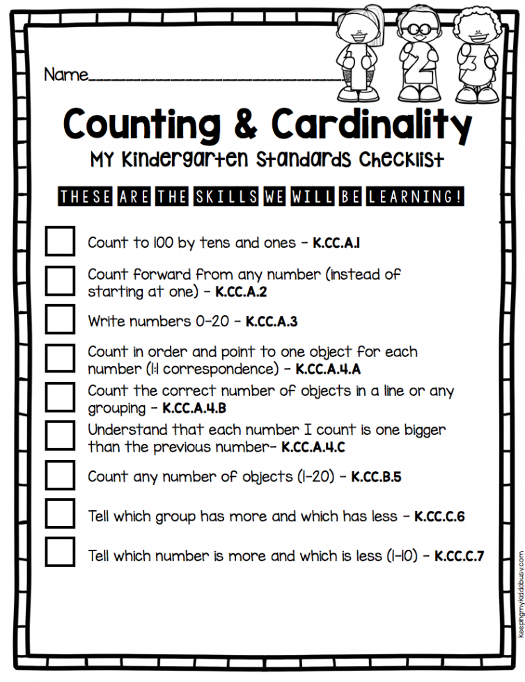 Kindergarten Standards - I Can Statements - FREEBIES — Keeping My