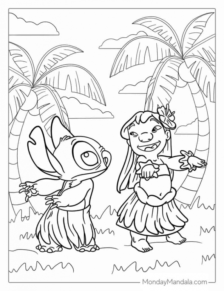 Lilo & Stitch Coloring Pages (Free PDF Printables)