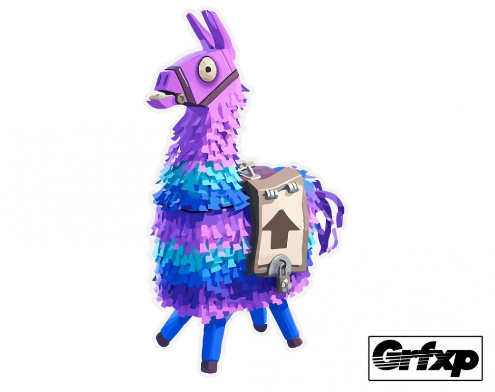 Loot Lama (Fortnite) Printed Sticker  フォートナイト, キッズ