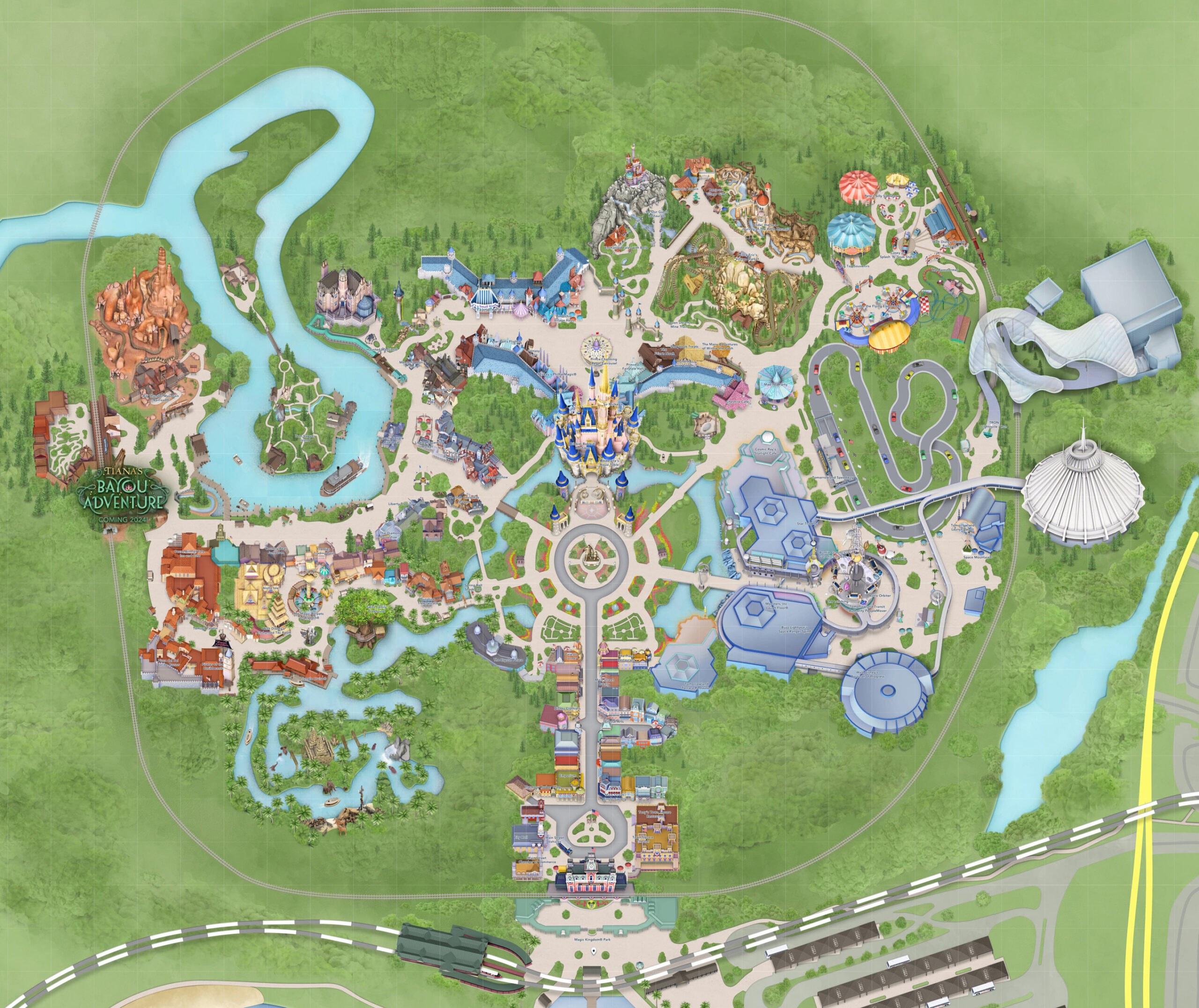 Magic Kingdom Park Map aktualisiert für Juli  - Etsy