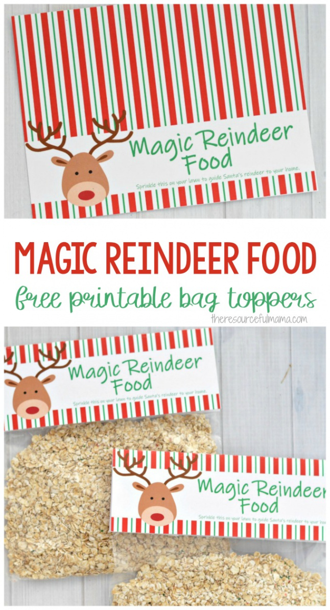 Magic Reindeer Food Printable Bag Topper - The Resourceful Mama