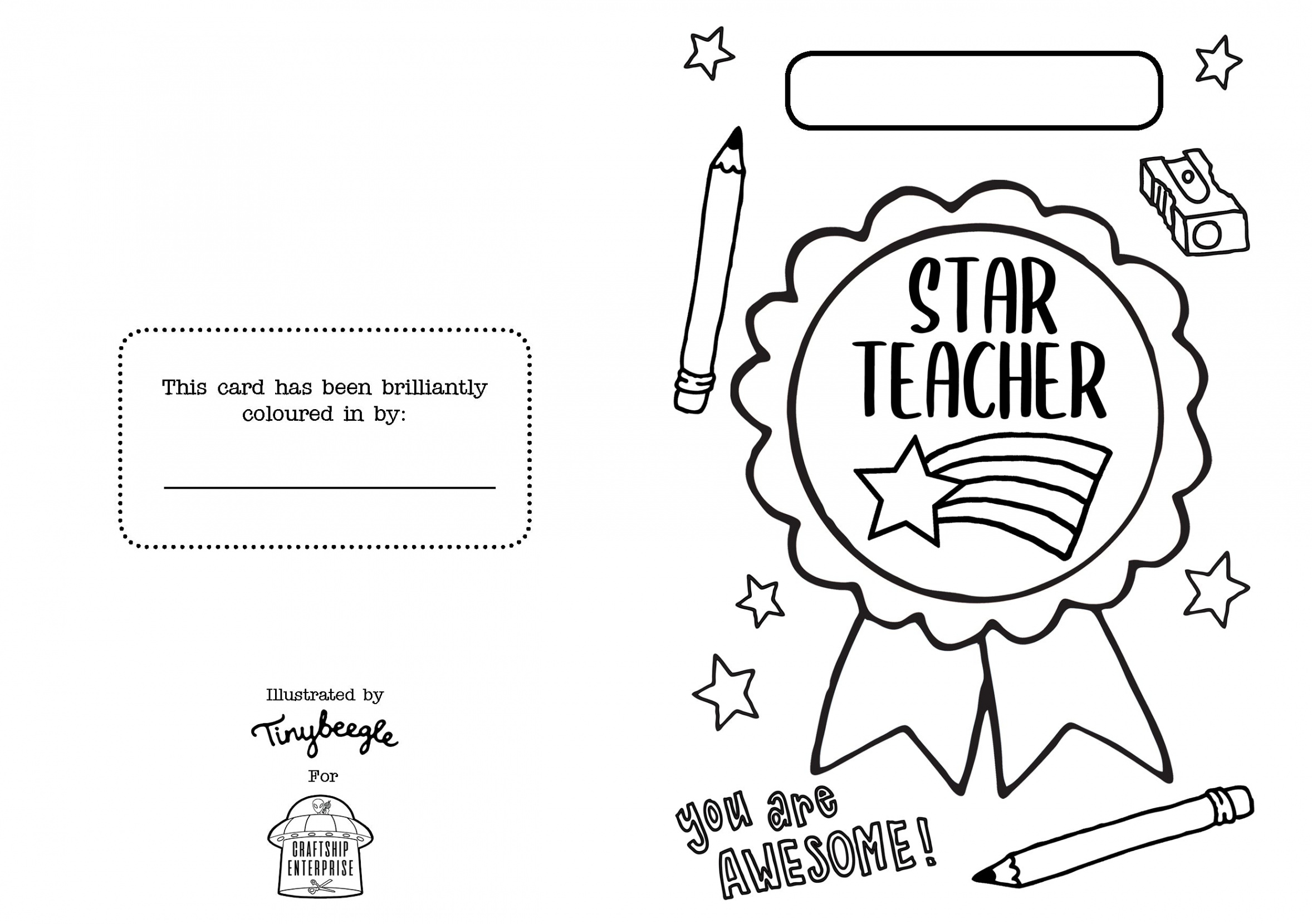 Make your own Thank you teachers card - Free Printable – Made in