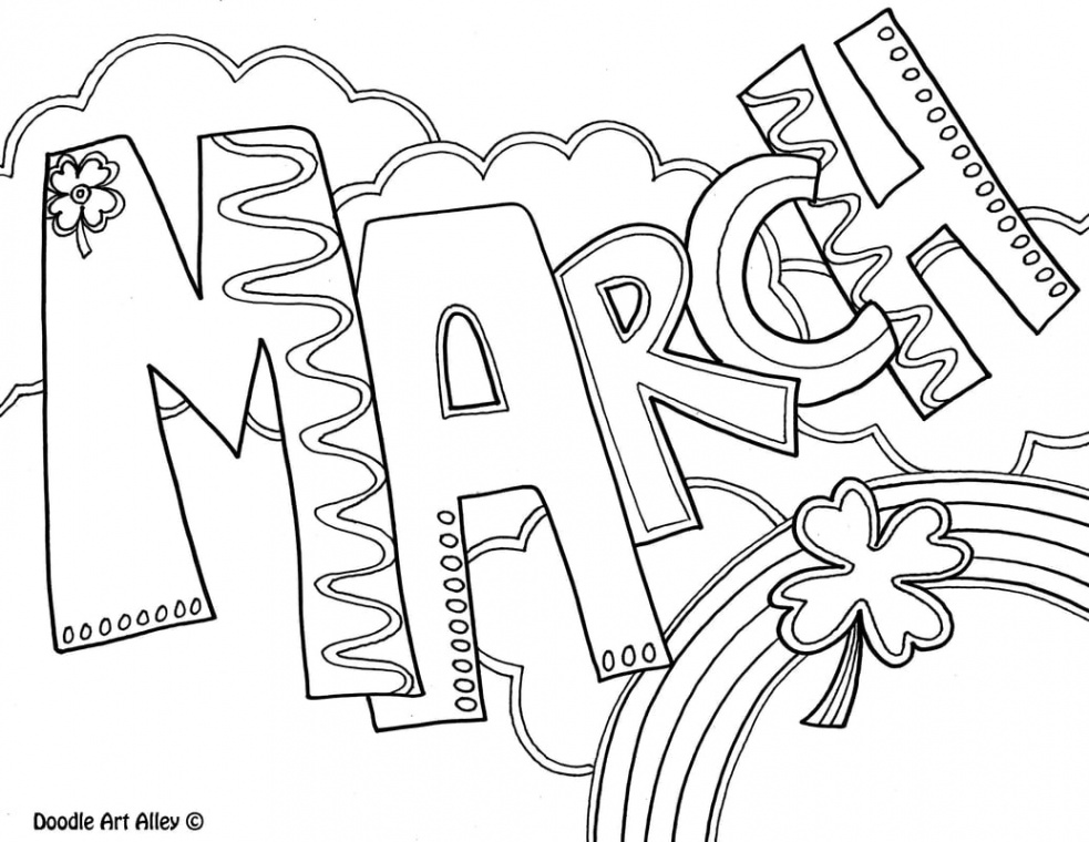 March Coloring Pages - DOODLE ART ALLEY