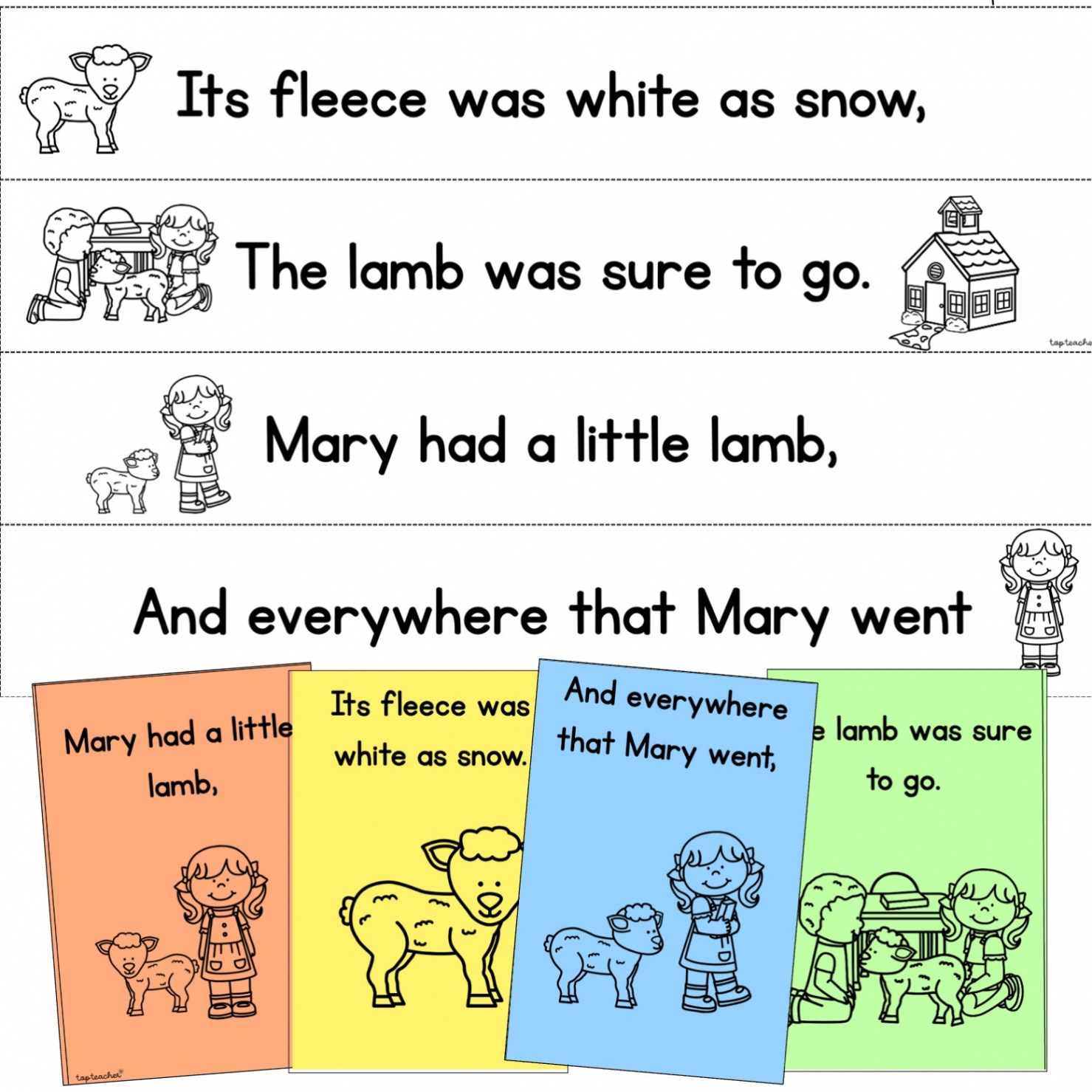 Mary Had a Little Lamb Printables - Top Teacher