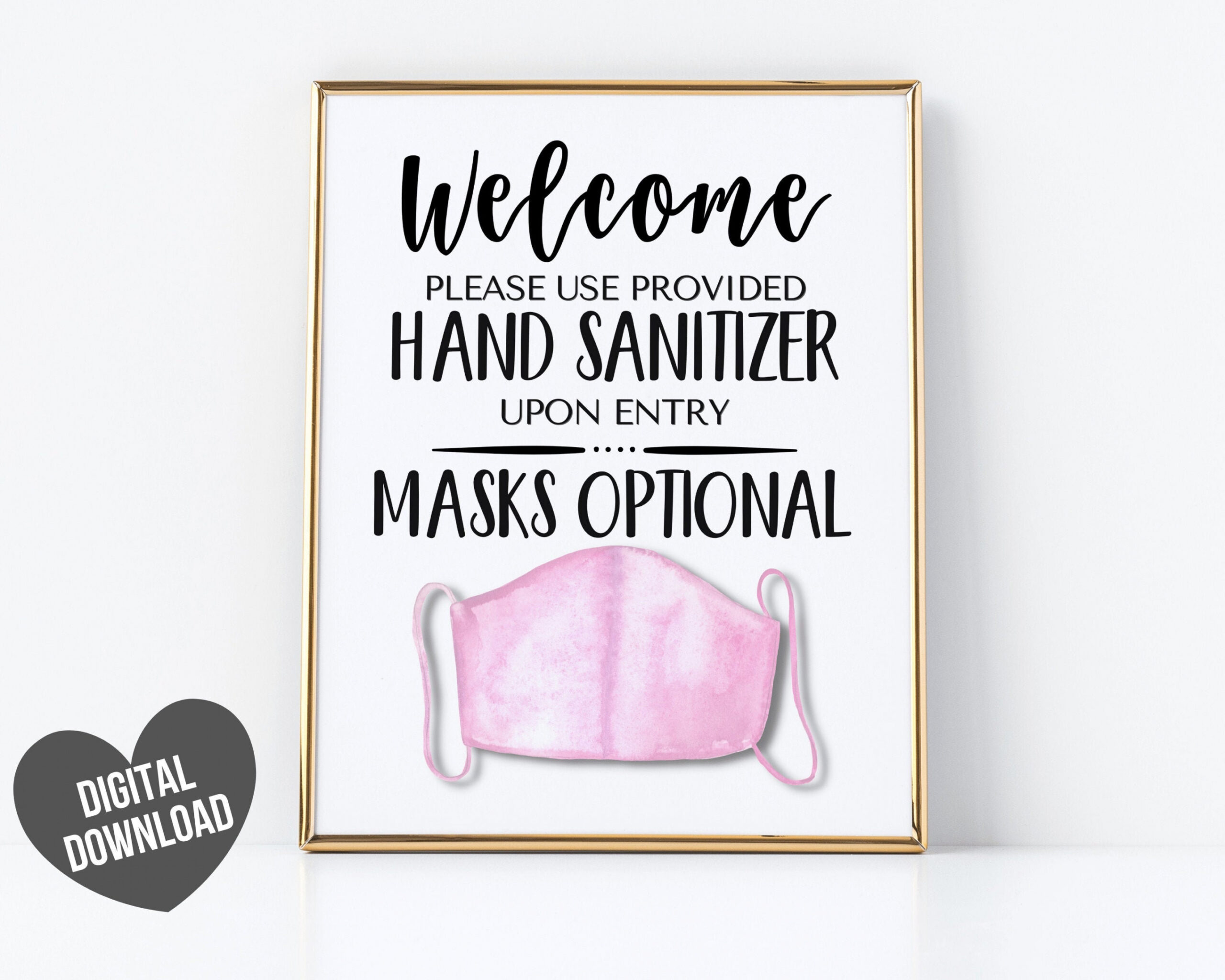 Maske Optional Zeichen Gesichtsmaske Zeichen DRUCKBARE - Etsy