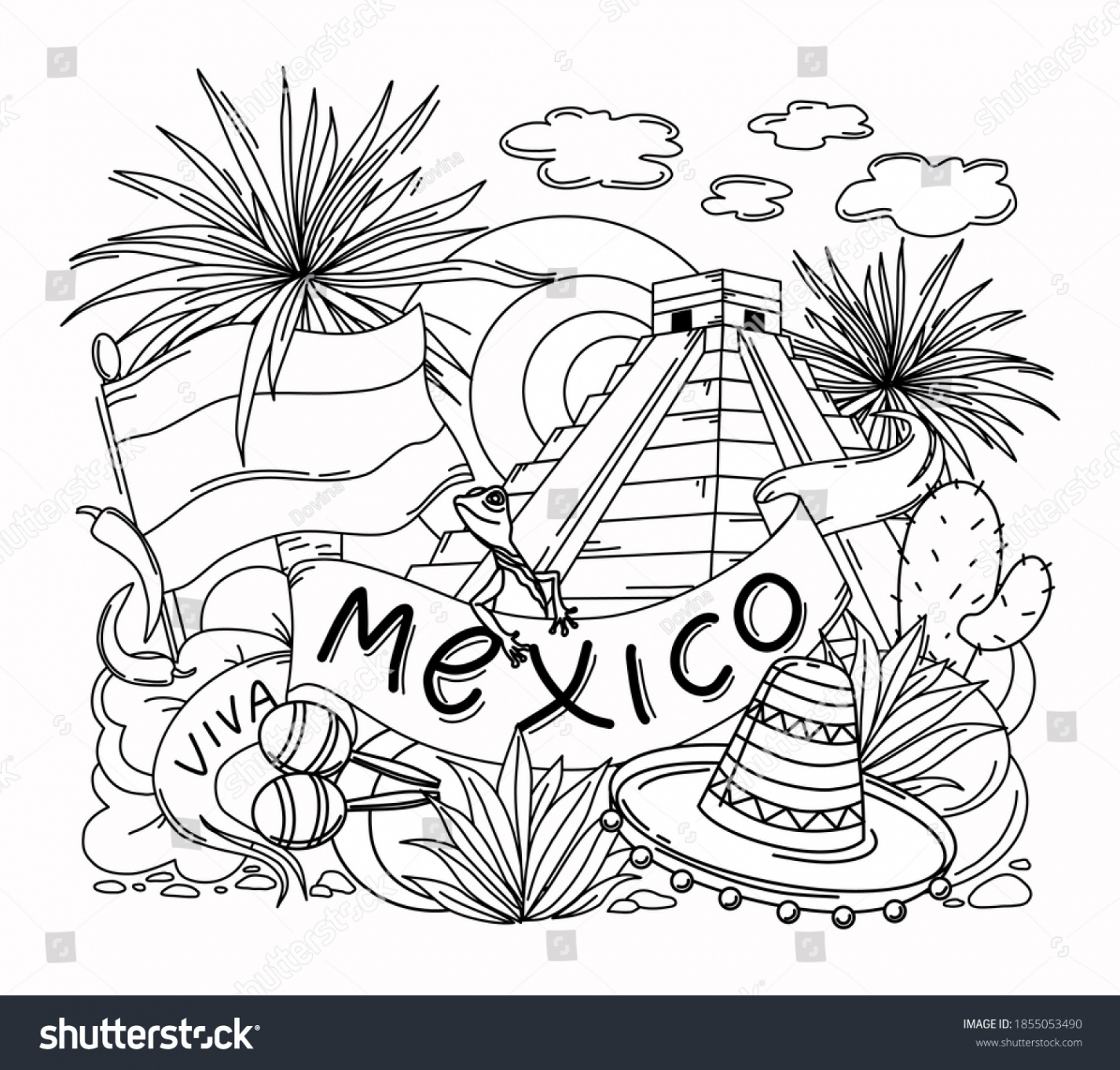 , Mexican Coloring Pages Images, Stock Photos, D objects