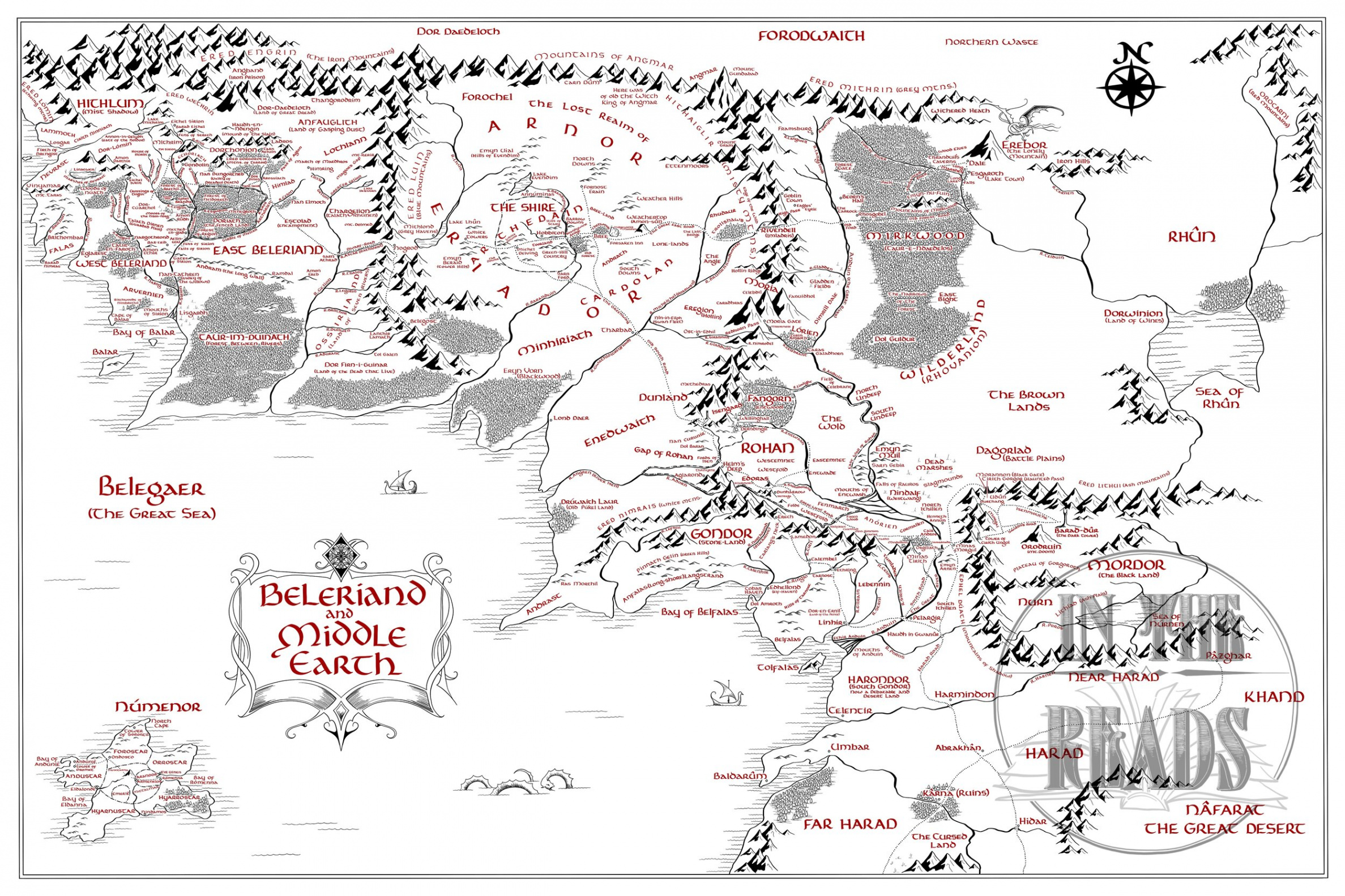 Middle-earth/Beleriand Map — In The Reads