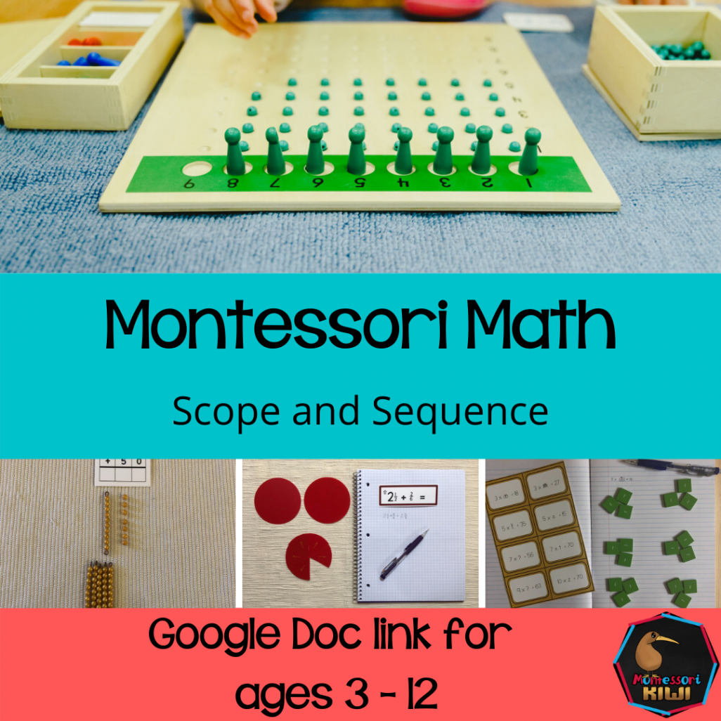 Montessori Math Scope and Sequence  Montessori math, Math