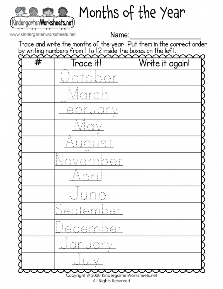 Months of the Year Worksheet - Free Printable, Digital, & PDF