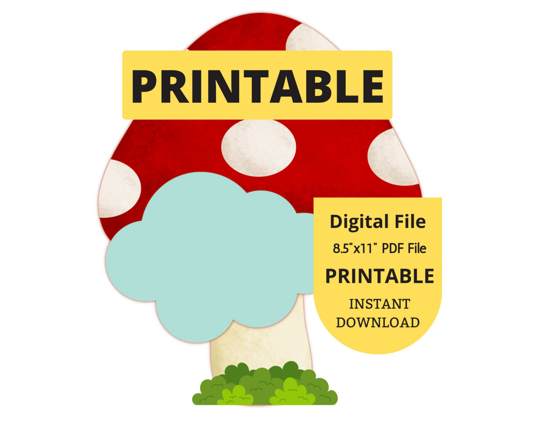 MUSHROOM Printable PDF RA Door Decs Svg Student Desk Name - Etsy