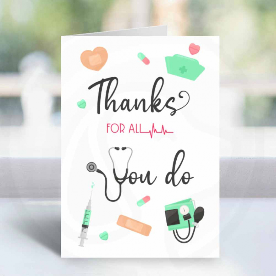 Nurse Appreciation Week Printable Thank You Card