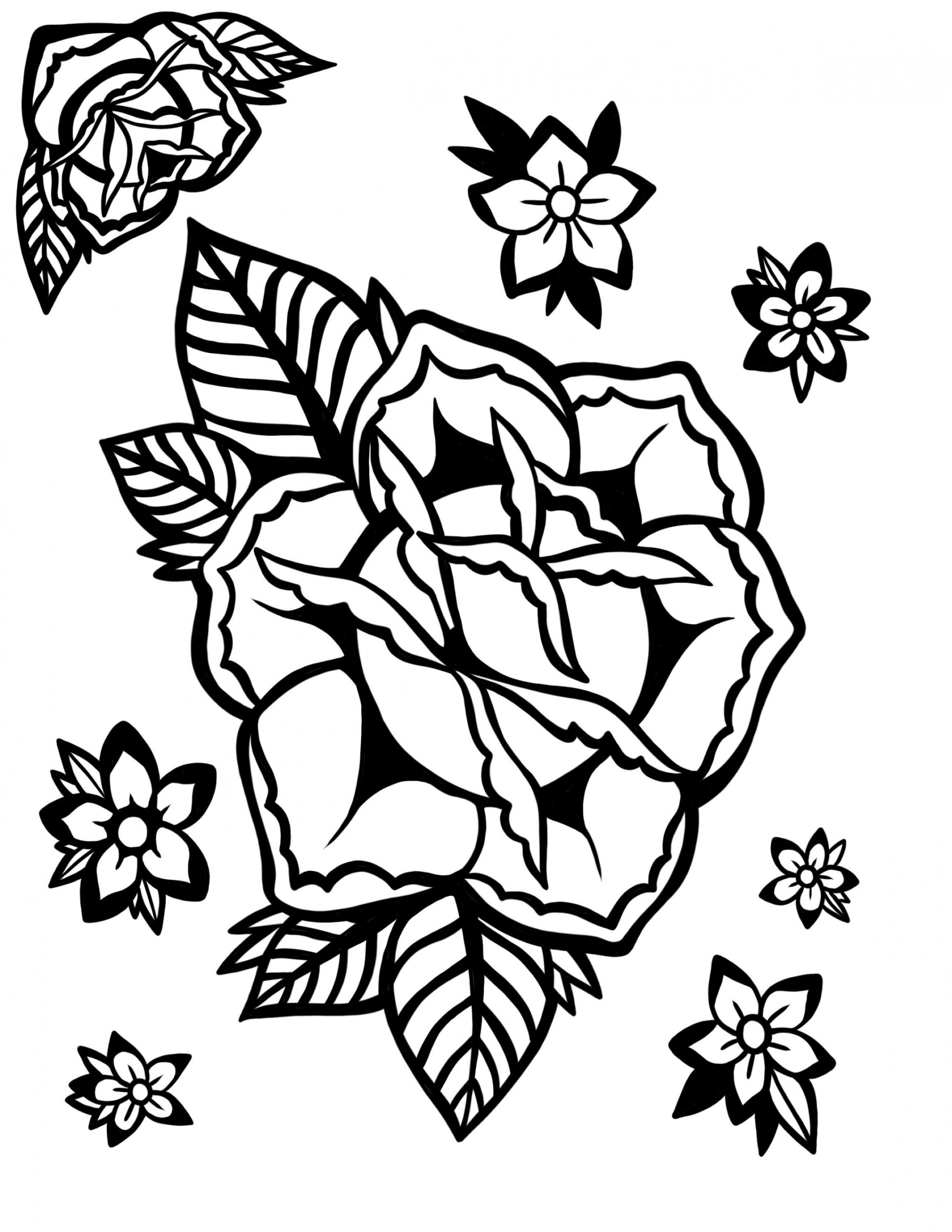 Old School Traditional Style Tattoo Digital Coloring Page - Etsy