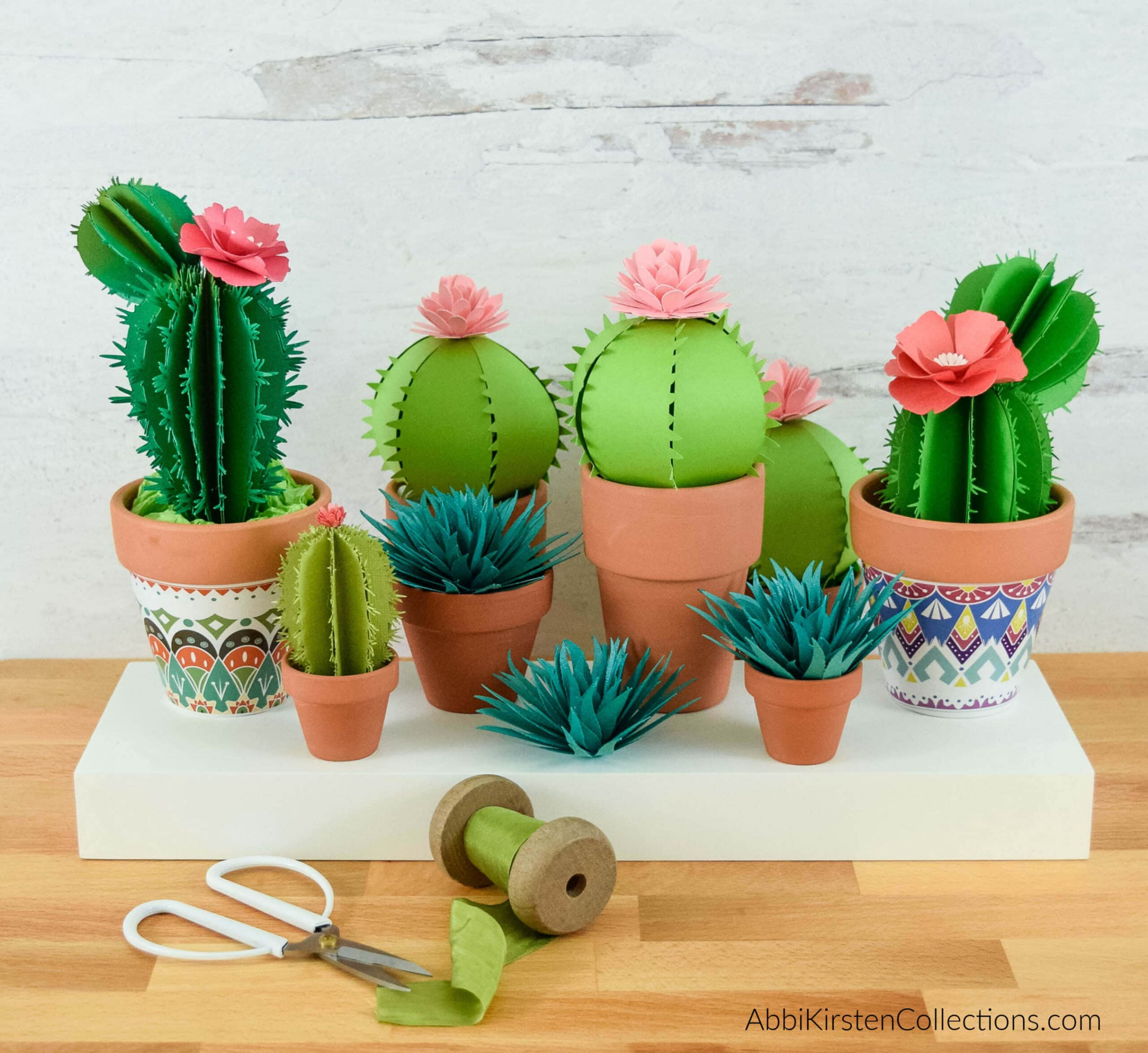 Paper Cactus Tutorial and Templates - D Paper Cactus Craft