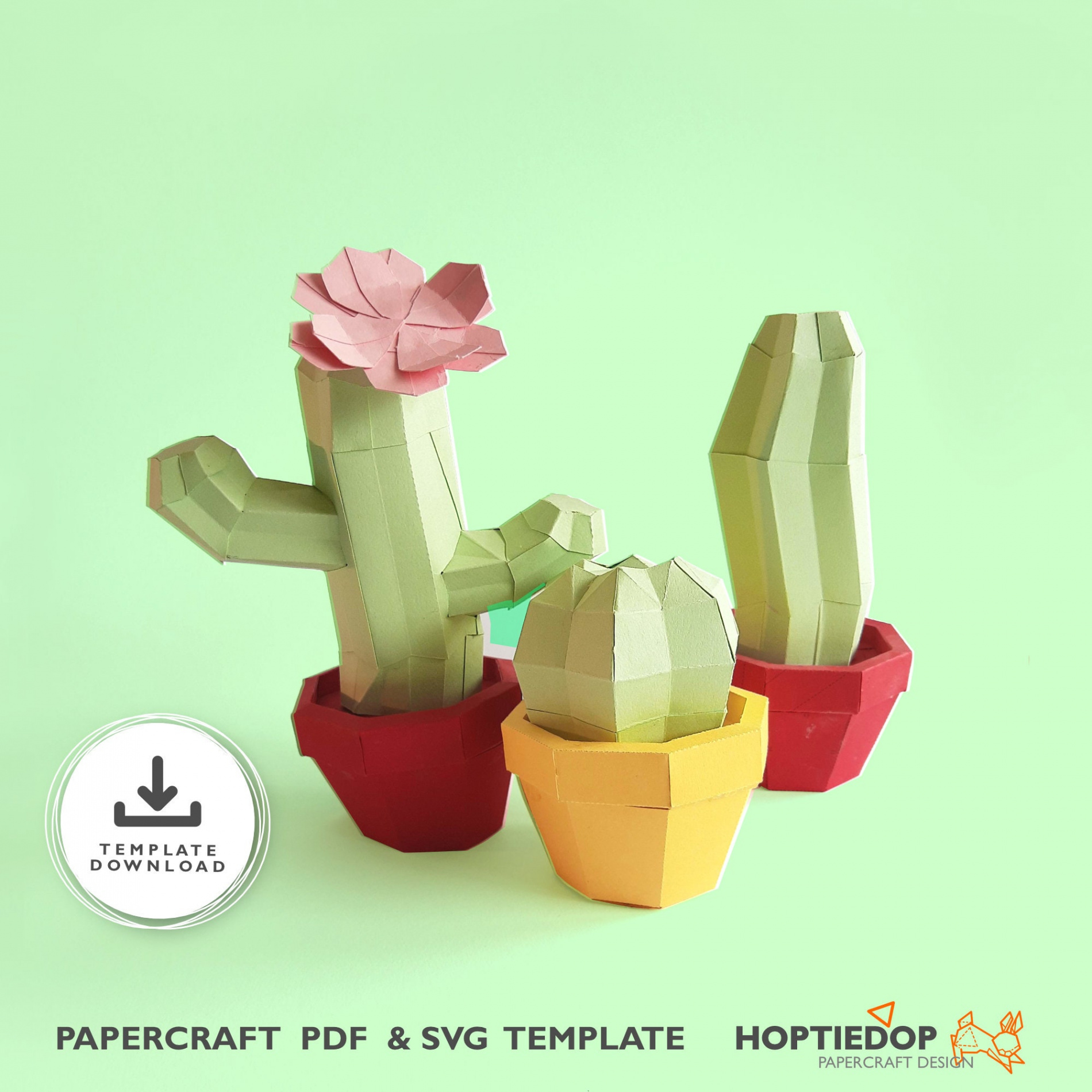 Papercraft D Cactus Bundle Template DIY Fake Plants Craft - Etsy