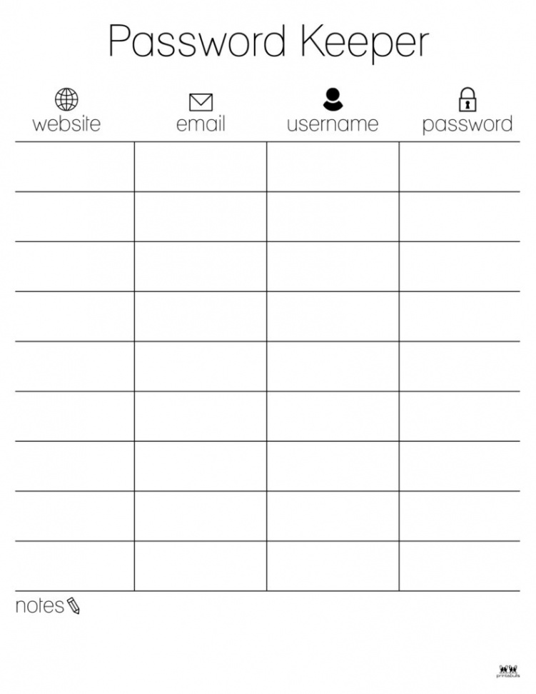 Password Logs & Trackers -  FREE Printables  Printabulls